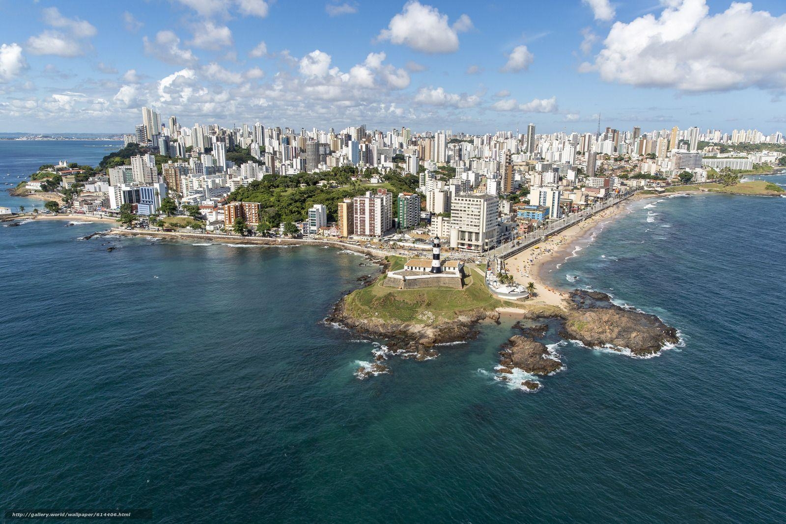 1600x1070 Download wallpaper Brazil, Bahia, Salvador, Farol da Barra free, Desktop