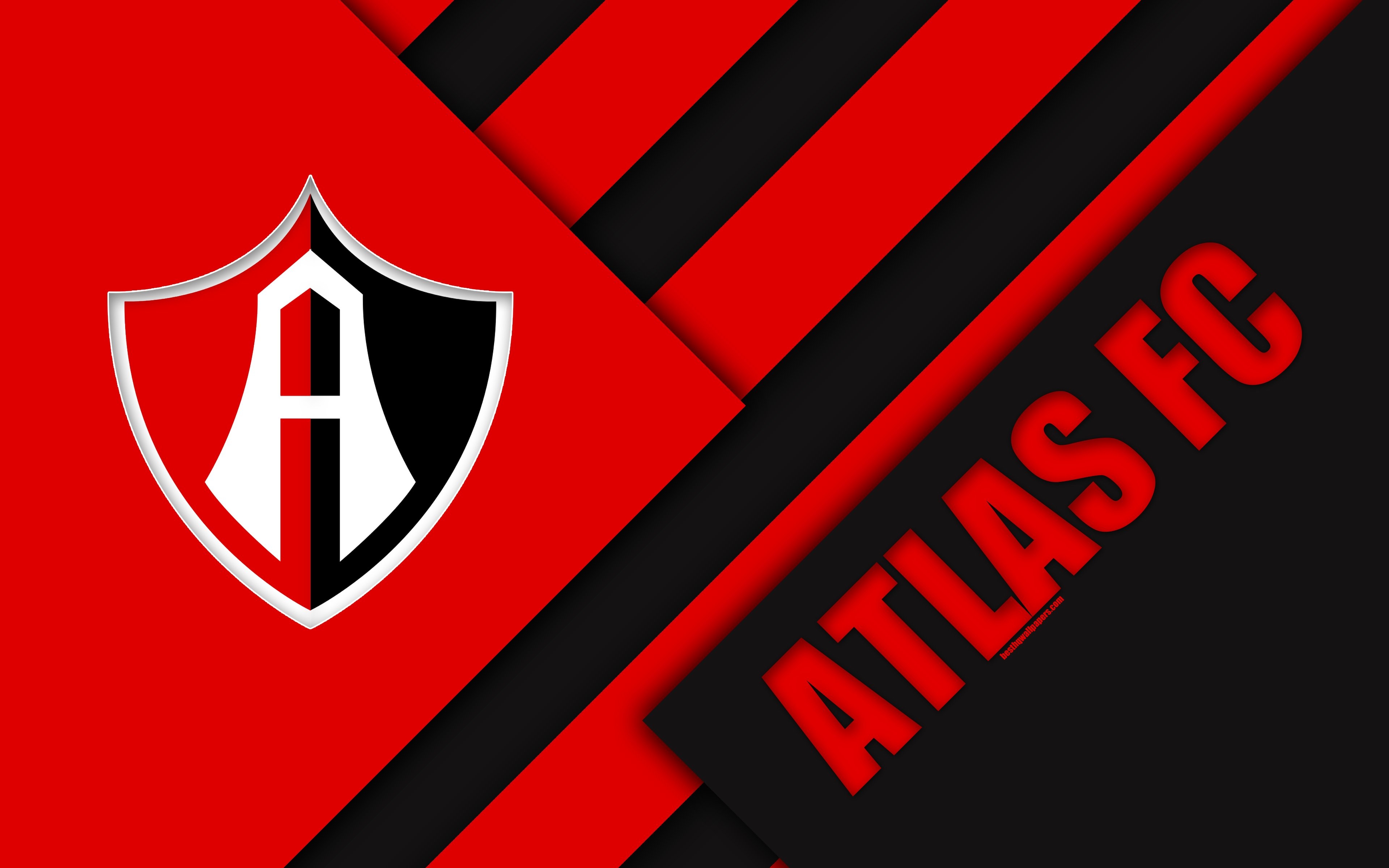 3840x2400 Download wallpaper Atlas FC, 4K, Mexican Football Club, material, Desktop