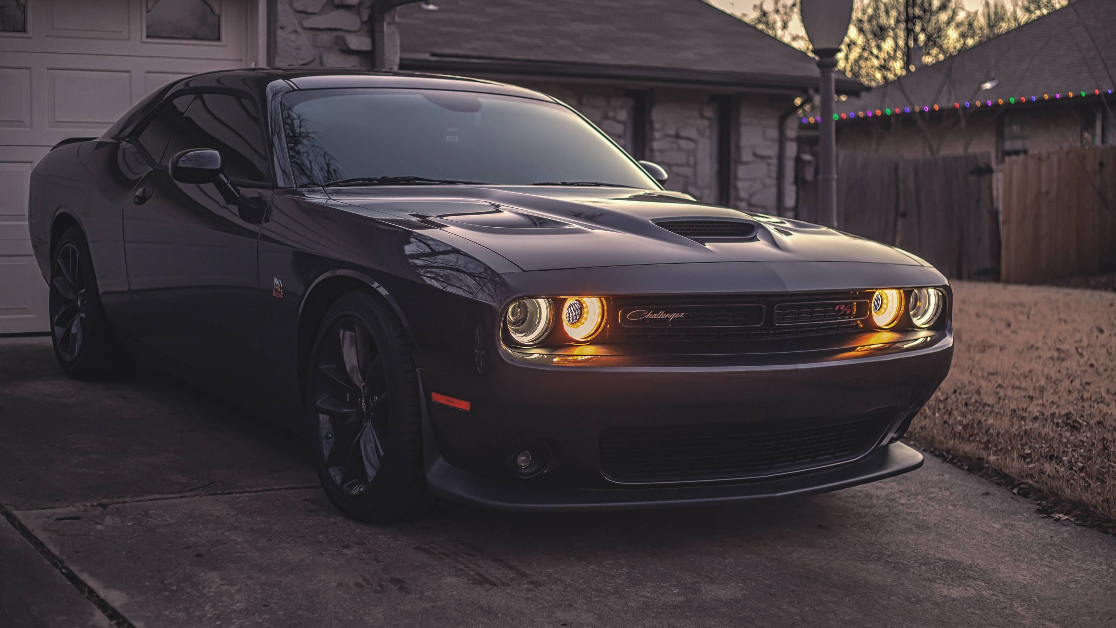 3840x2160 Black Dodge Car Wallpaper HD, Desktop