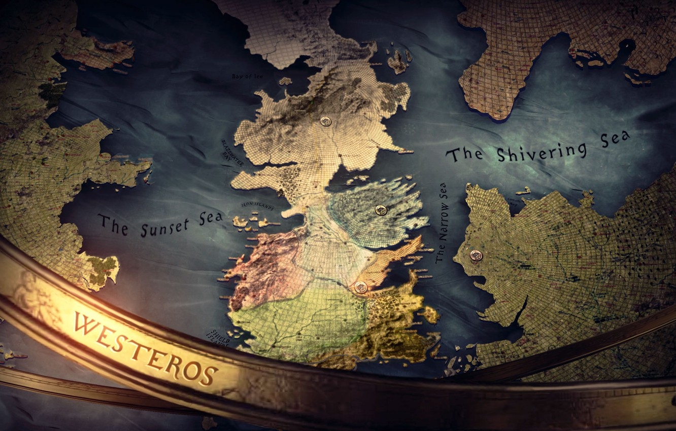 1340x850 Wallpaper Fantasy, Game of Thrones, Song of Ice and Fire, Westeros, Map image for desktop, section фильмы, Desktop