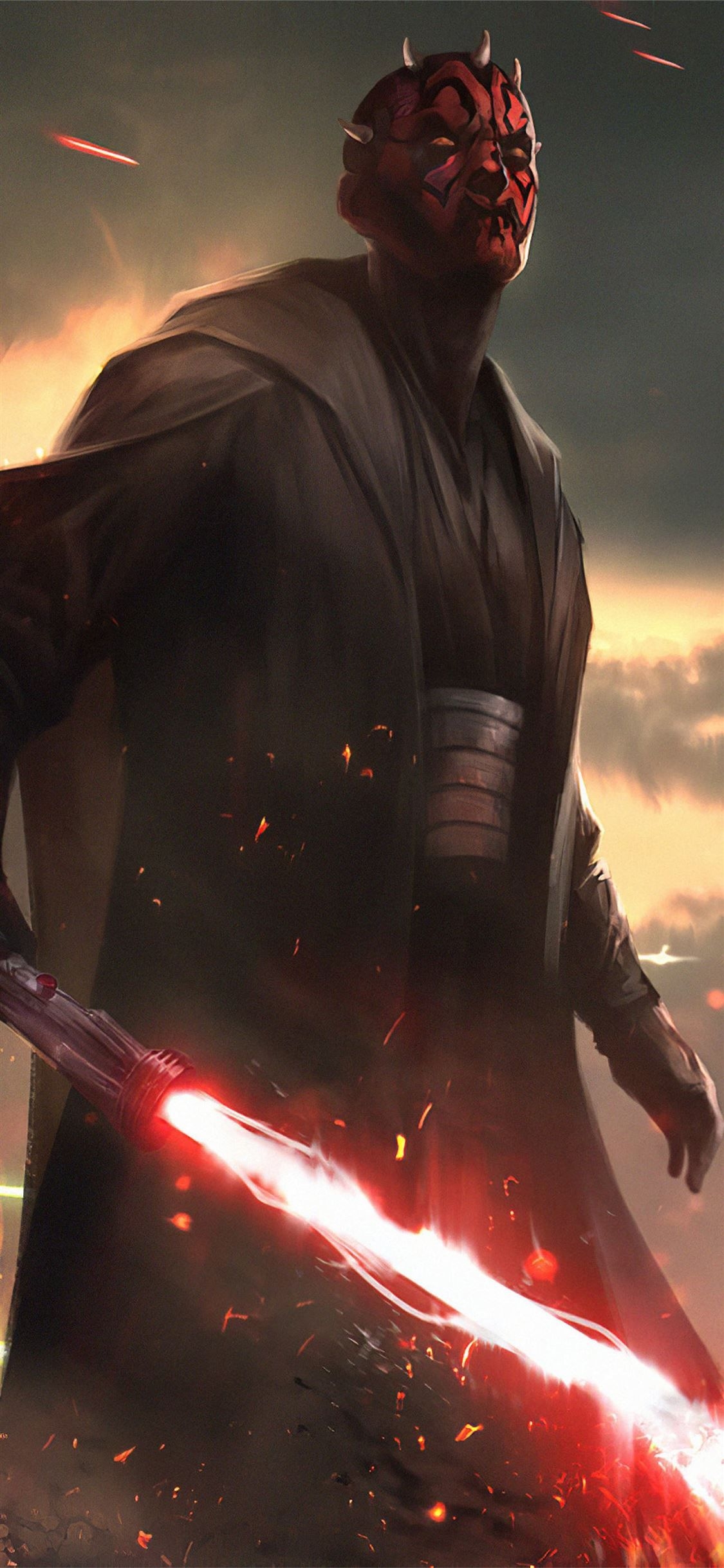 1130x2440 darth maul star wars fanartwork iPhone 11 Wallpaper Free Download, Phone