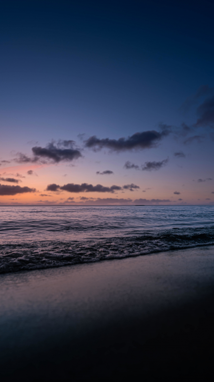 750x1340 wallpaper  beach, evening calm, Phone