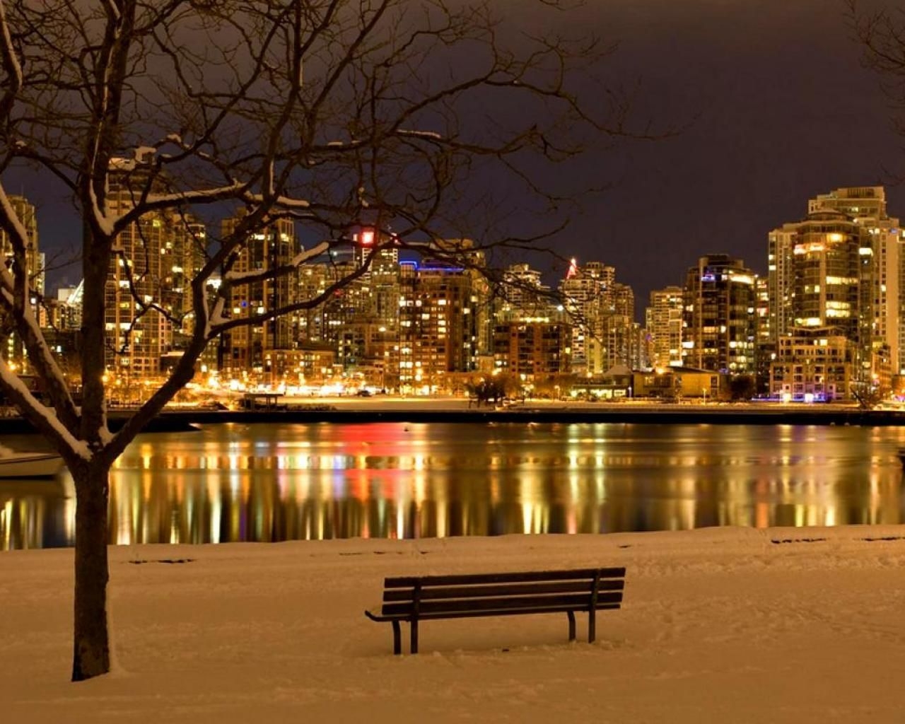 1280x1030 winter night wallpaper. Winter wallpaper desktop, Winter city, City wallpaper, Desktop