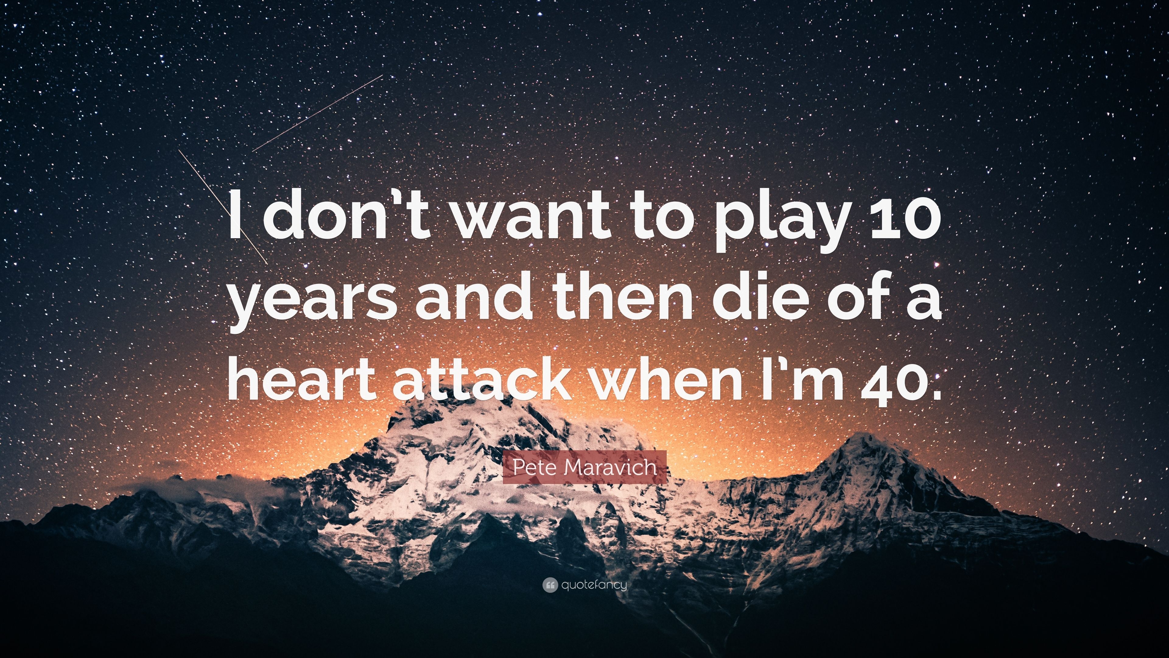 3840x2160 Pete Maravich Quote: “I don't want to play 10 years and then die, Desktop