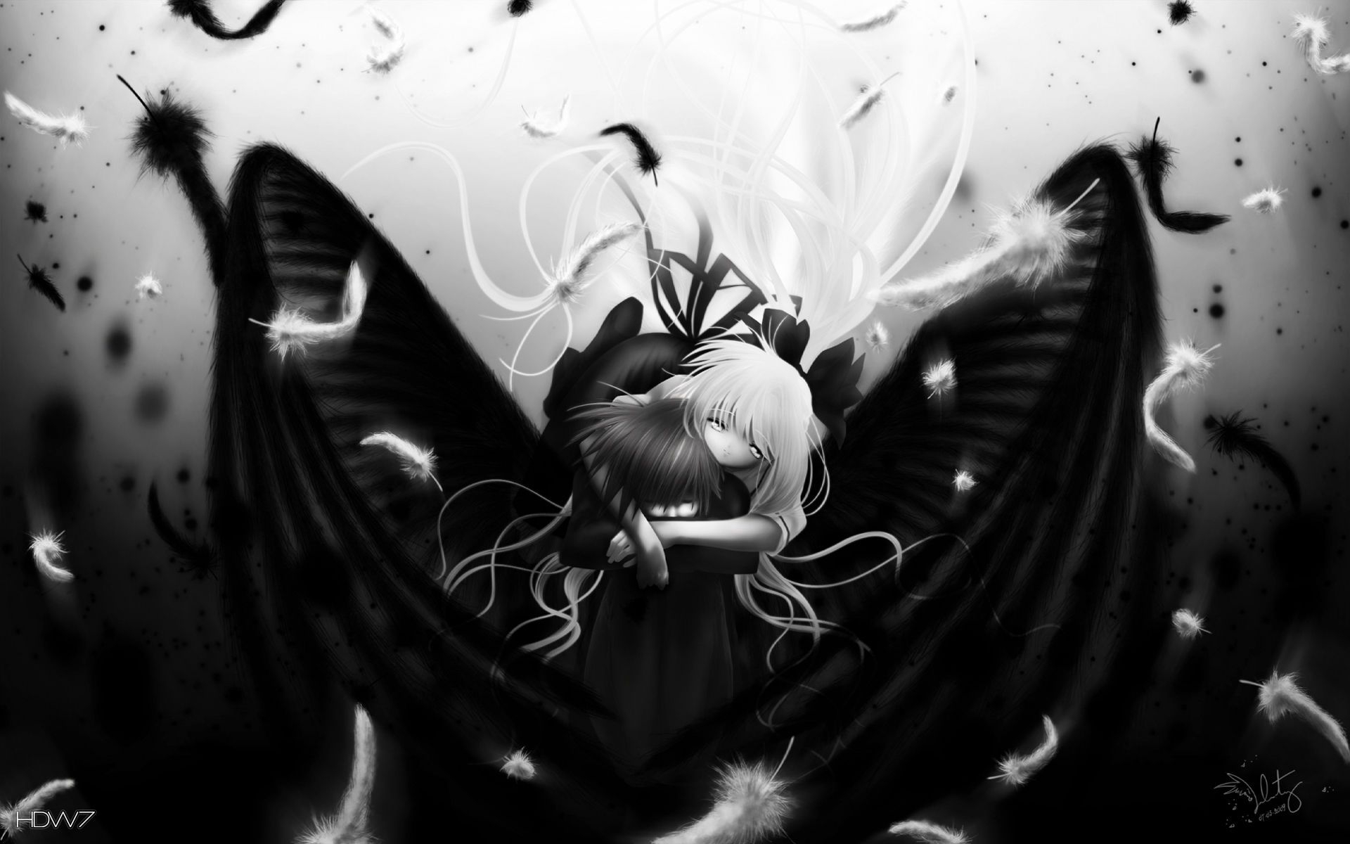 1920x1200 anime girl in black and white wallpaper. HD wallpaper gallery, Desktop