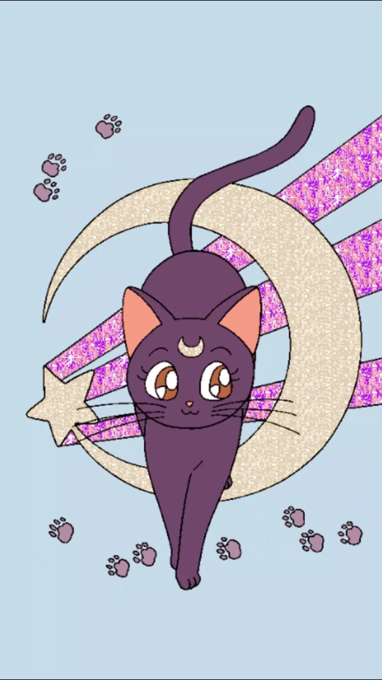 1250x2210 Sailor Moon Cat Wallpaper, Phone