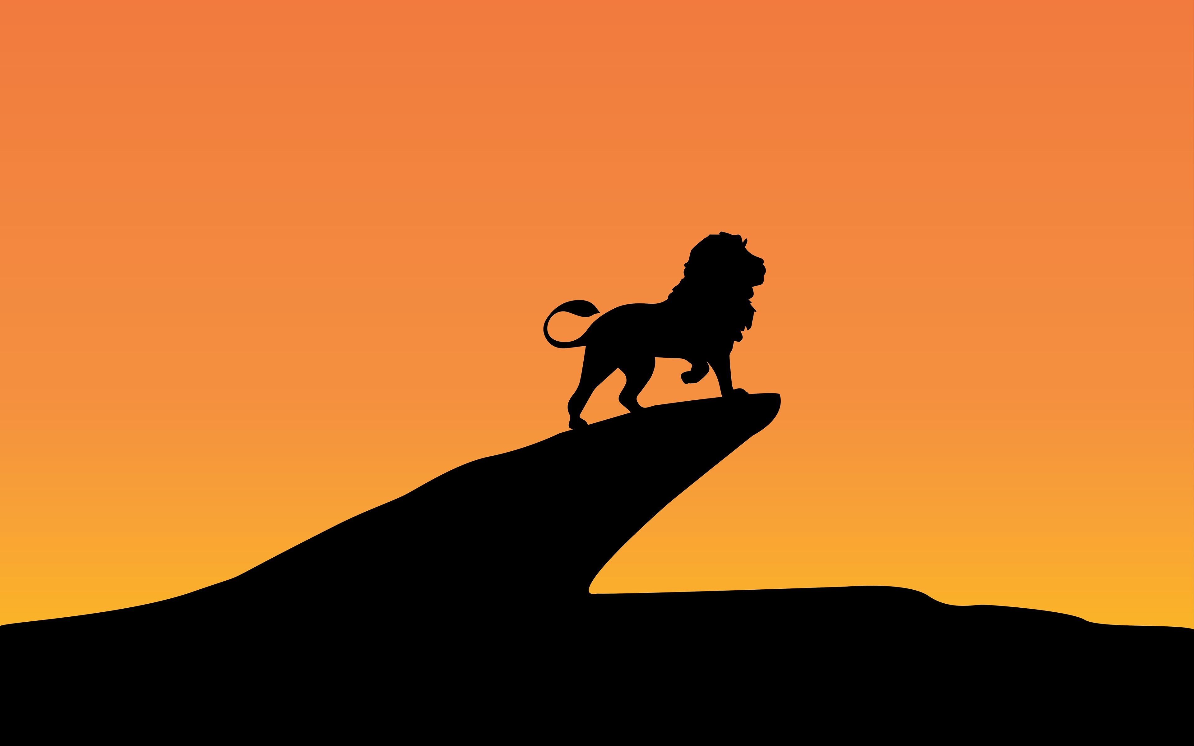 3840x2400 Lion King Silhouette Minimal 4K 8K Wallpaper, Desktop