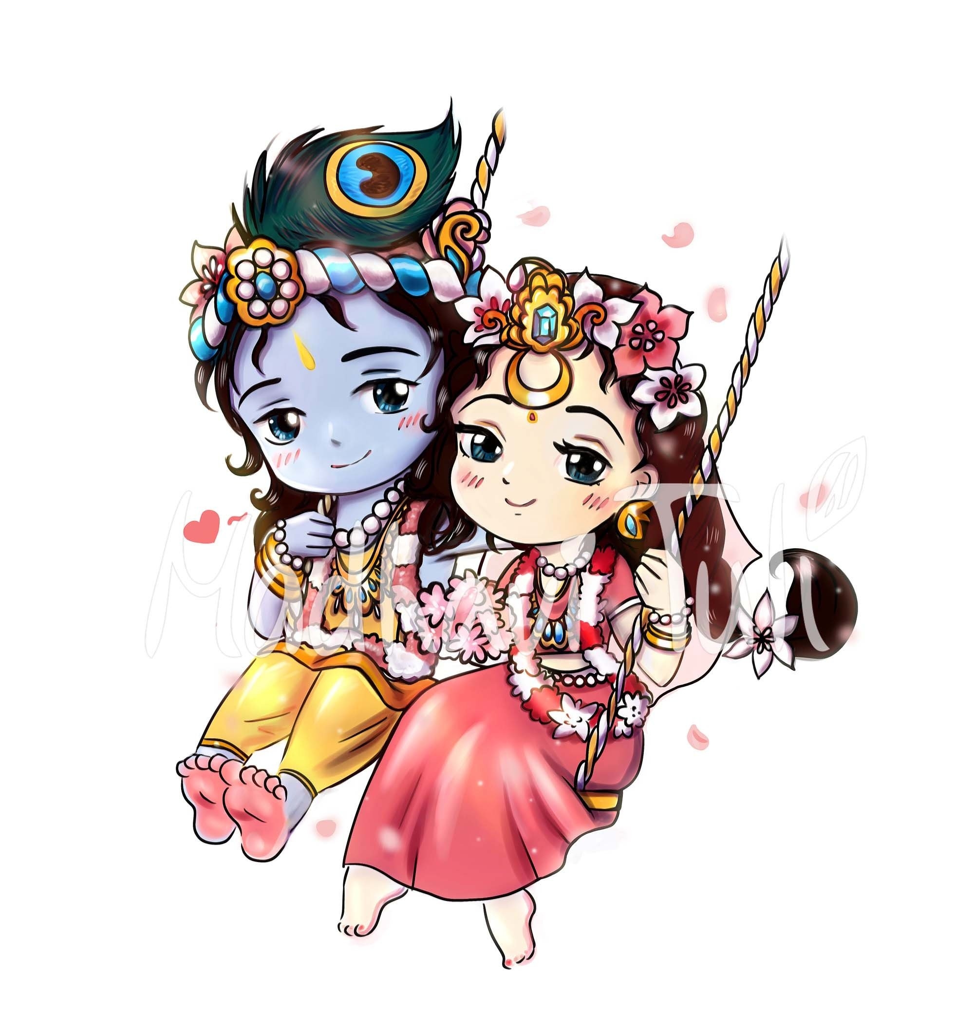 2000x2090 HD File Cute Shri Radha Krishna Kawaii Anime Radha Krishna, Phone