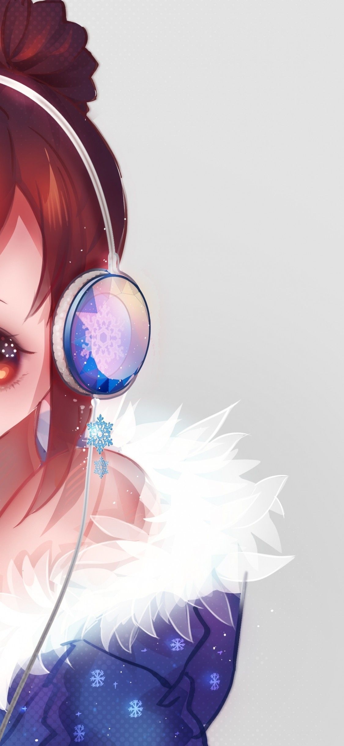 1130x2440 Download  Overwatch, Mei, Headphones, Glasses, Brown Hair, Phone