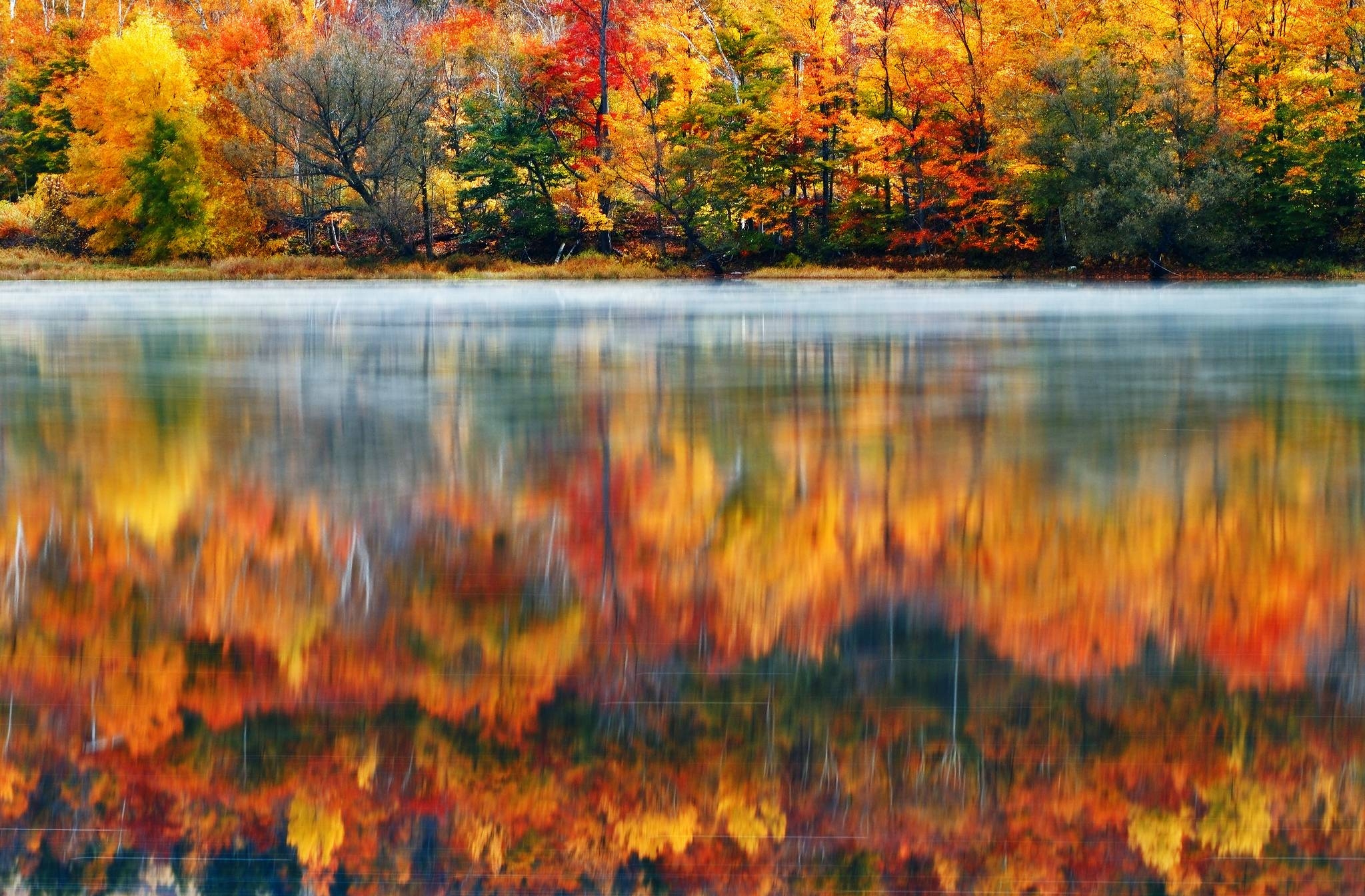 2050x1350 Autumn Trees Lake Wallpaper, Desktop