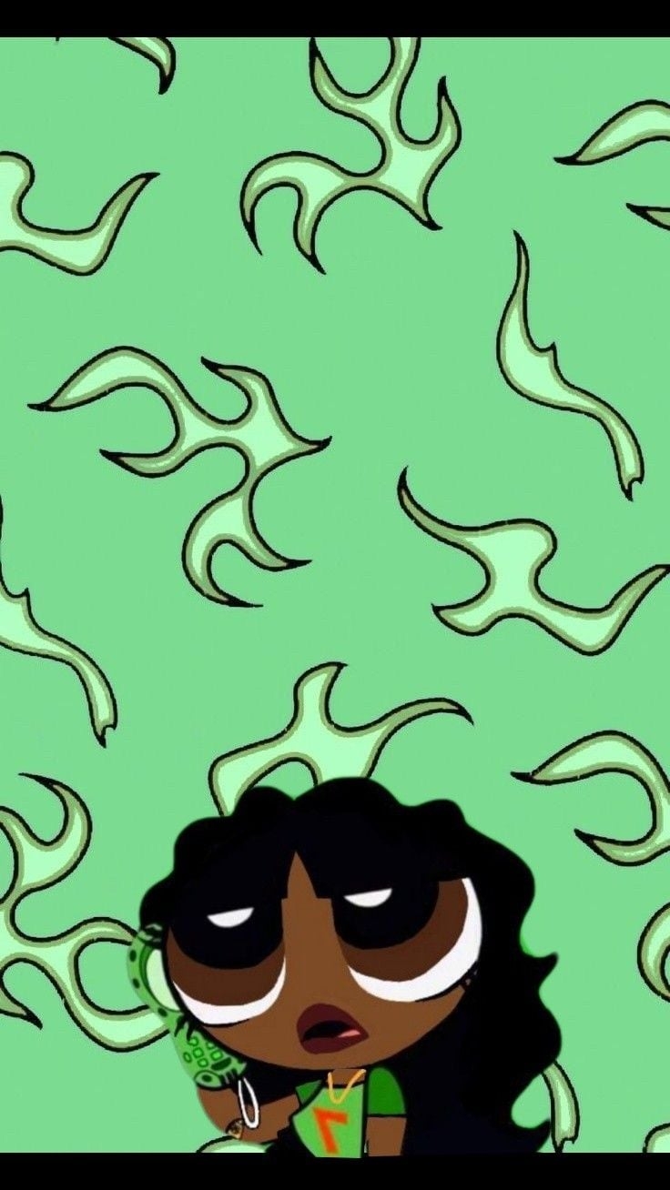 740x1310 Black Girl Cartoon Wallpaper, Phone