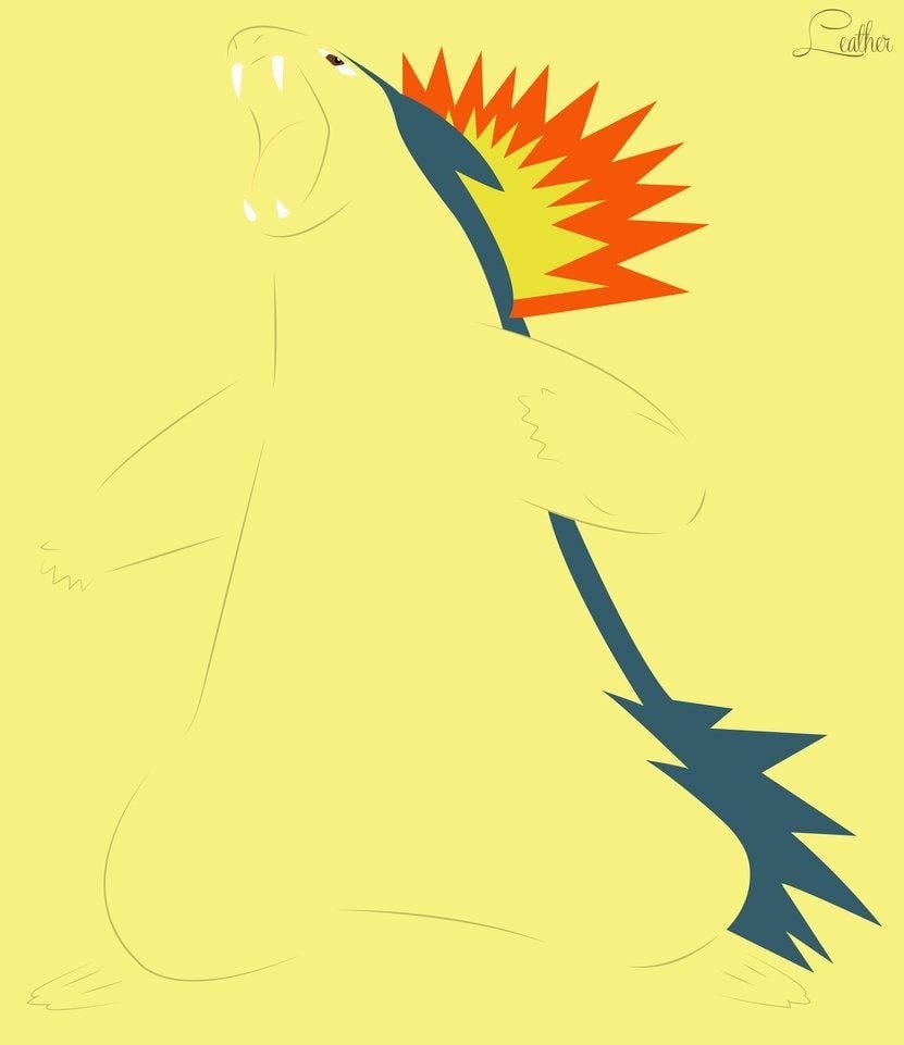 840x970 Typhlosion Minimalistic Wallpaper, Phone