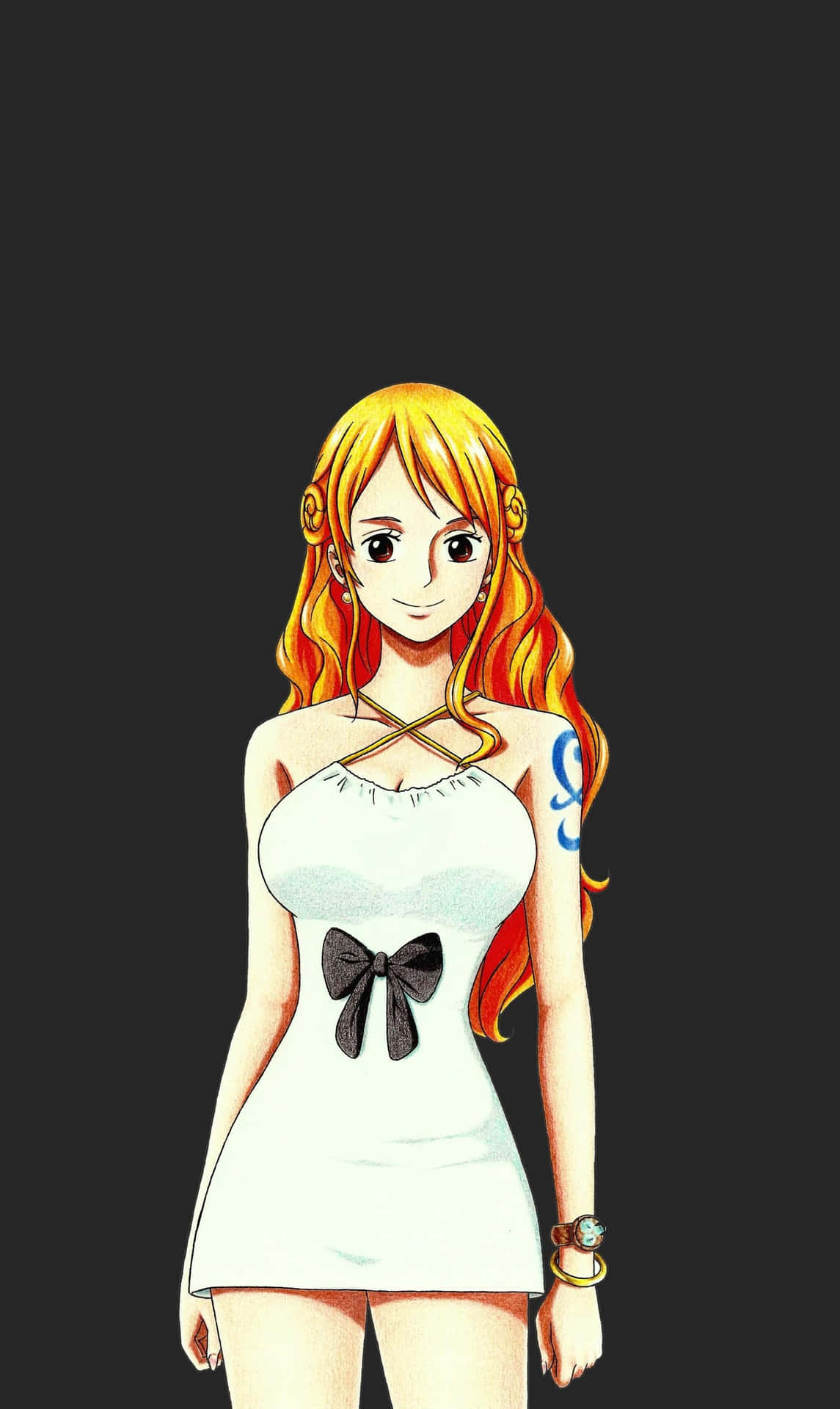 1150x1920 Download Nami One Piece In White Mini Dress Wallpaper, Phone