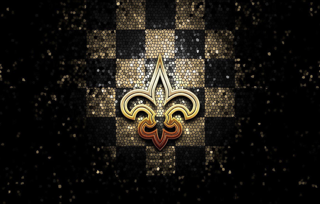 1340x850 Wallpaper wallpaper, sport, logo, NFL, glitter, checkered, New Orleans Saints image for desktop, section спорт, Desktop