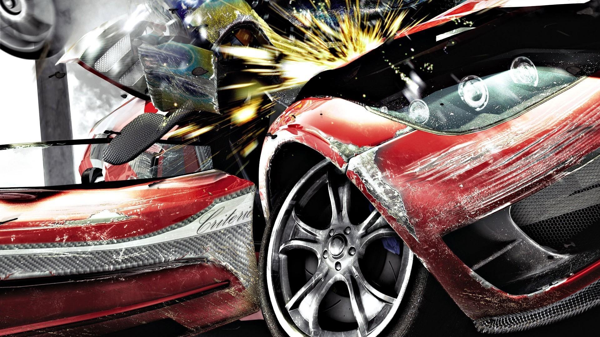 1920x1080 Digital art collision initial d car automobile wallpaper, Desktop