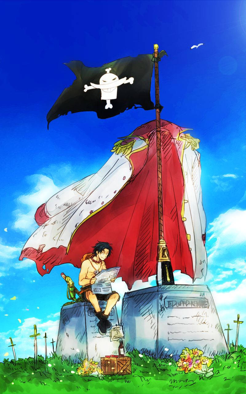 800x1280 Download One Piece Ace In Whitebeard's Monument Wallpaper, Phone