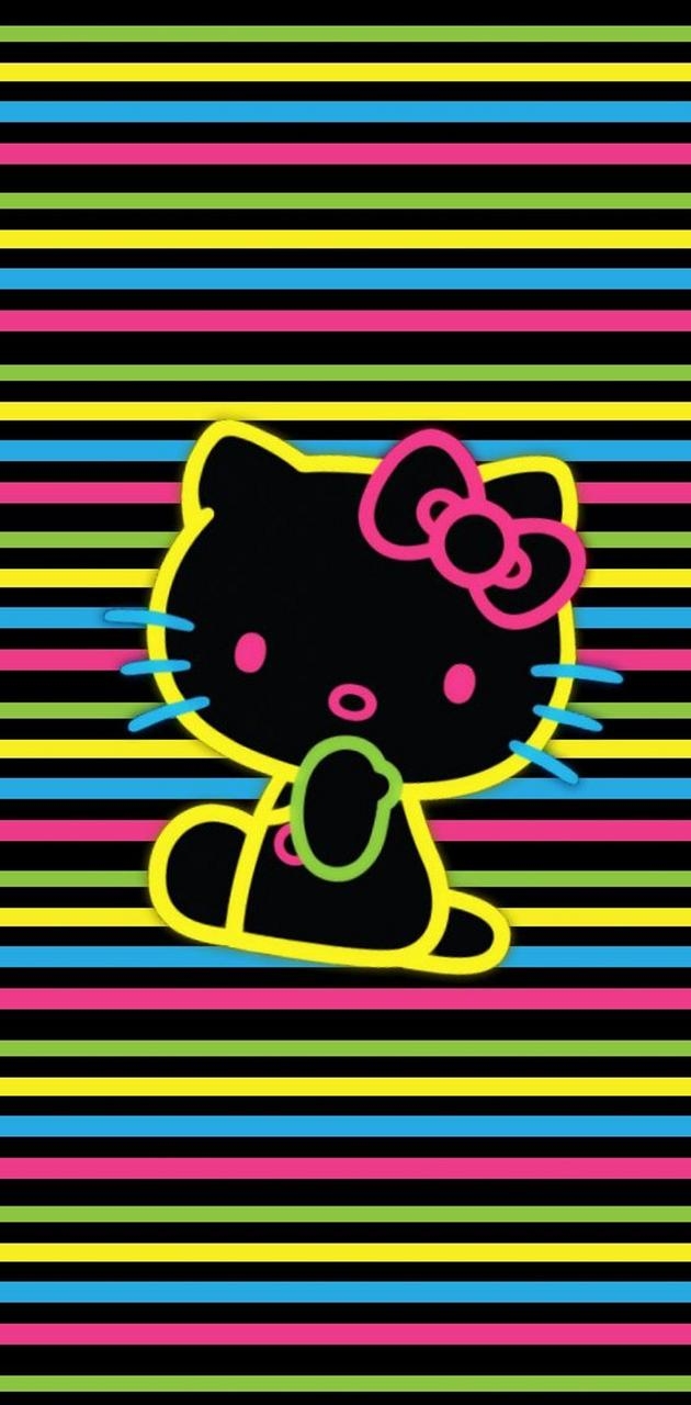 630x1280 Neon Kitty wallpaper, Phone