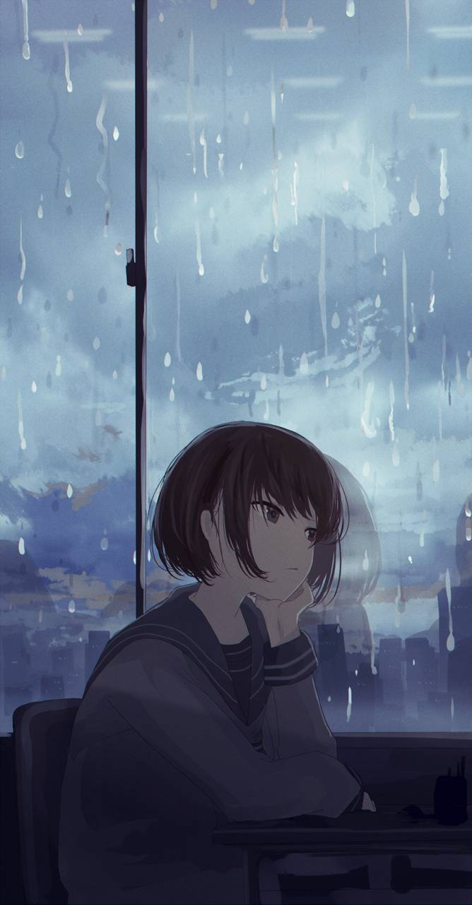 670x1280 Sad Anime Rain wallpaper, Phone