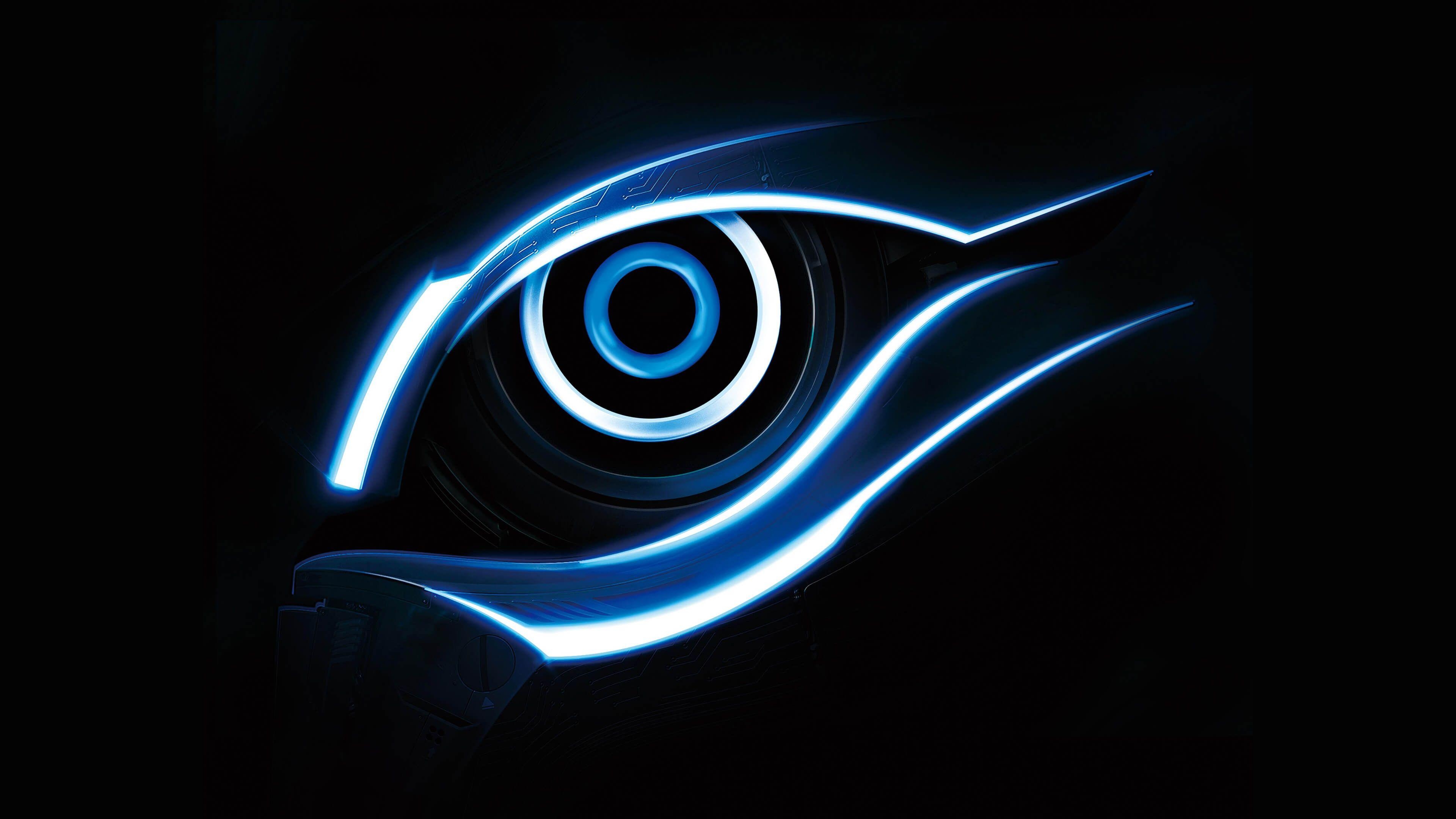 3840x2160 Blue Gigabyte Eye Logo 4K Wallpaper, Desktop