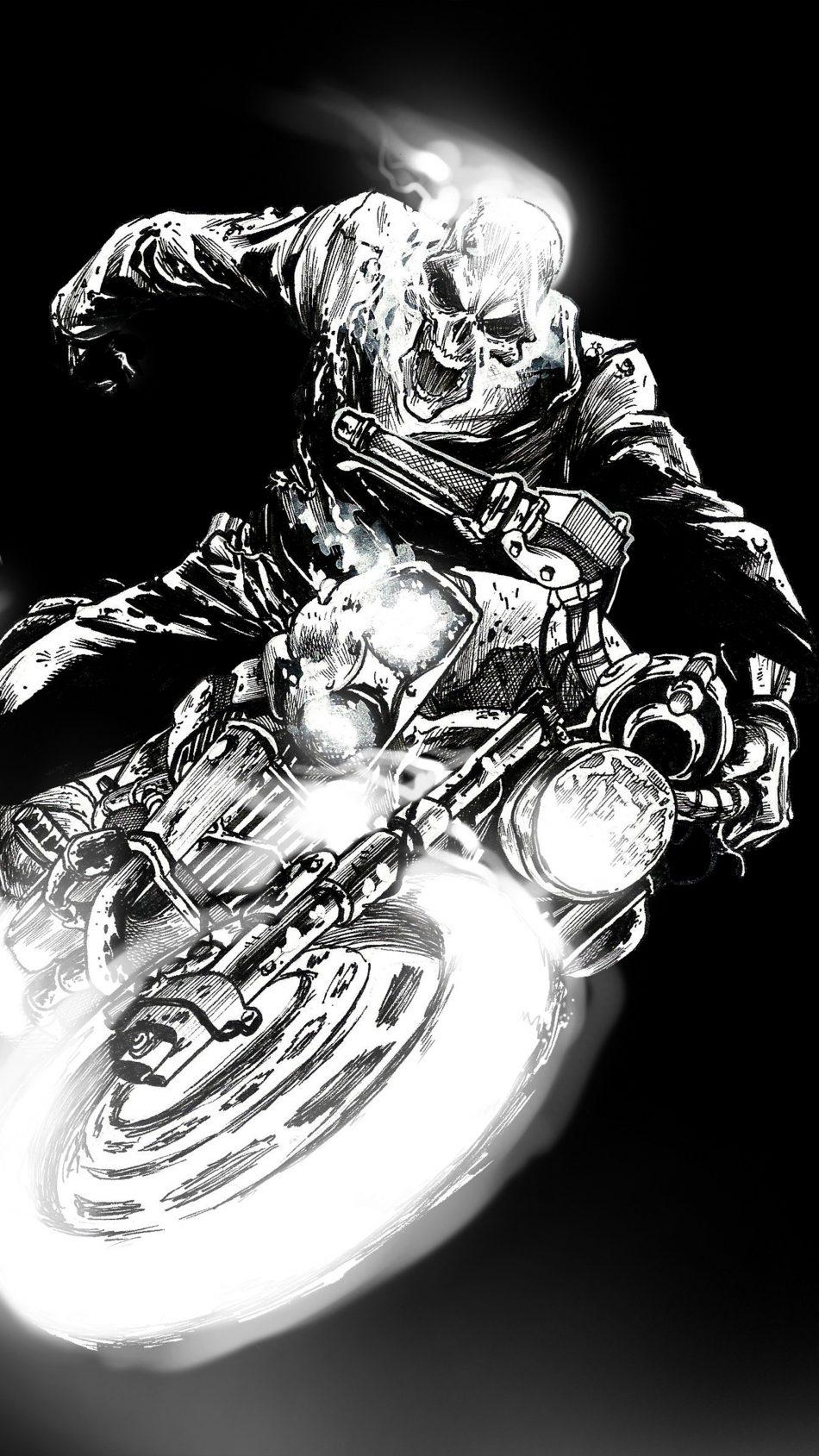 950x1690 Ghost Rider Black Dark Artwork 4k & Ultra HD Mobile, Phone