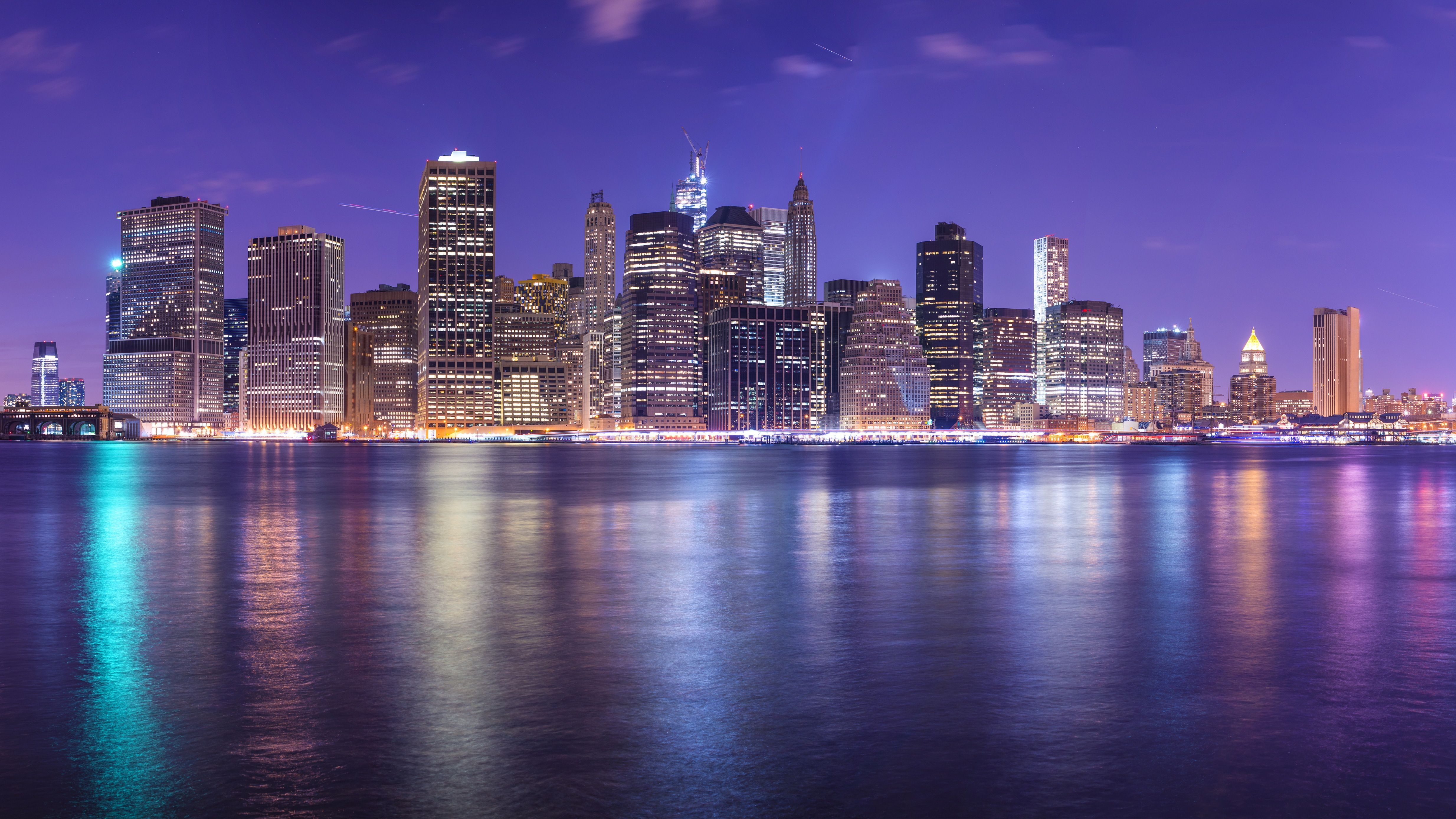 4940x2780 Wallpaper New York City, East River, Cityscape, Nightscape, 4K, Desktop