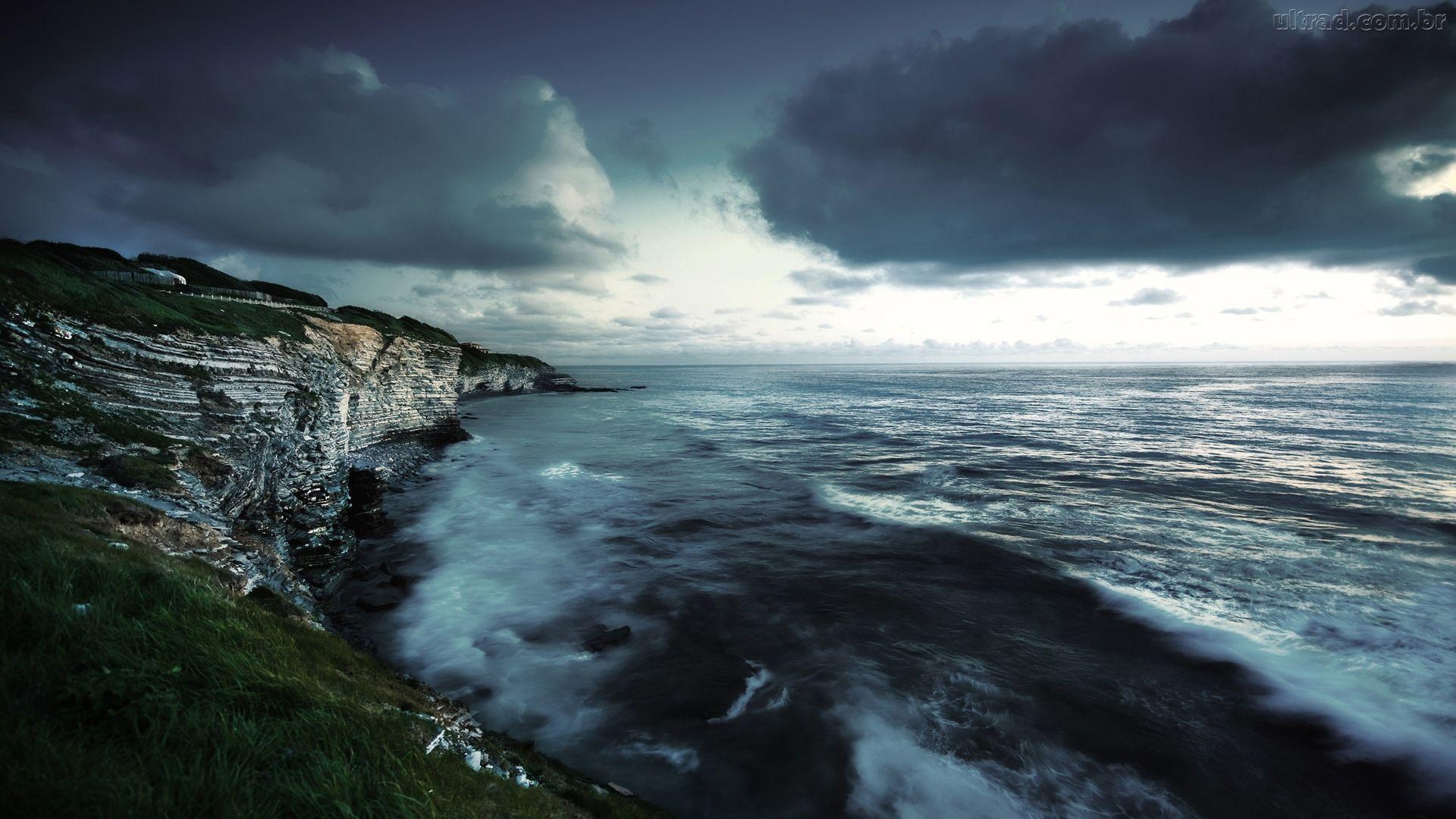 1920x1080 Stormy Beach Wallpaper, Desktop