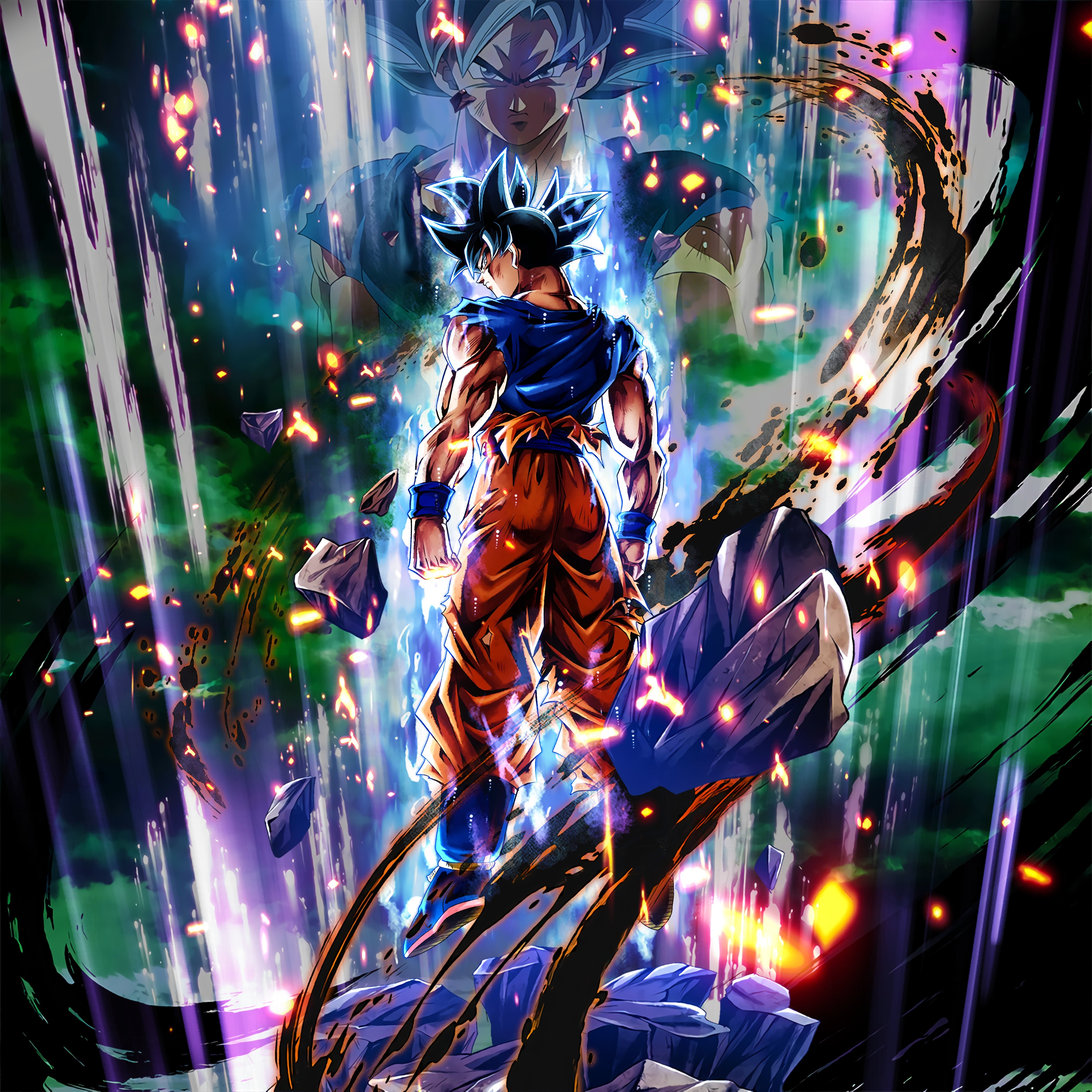 4100x4100 John Ultra Instinct -Sign- Goku Character Art (2 Versions) + 4K PC Wallpaper + 4K Phone Wallpaper! #DBLegends #DragonBallLegends, Phone