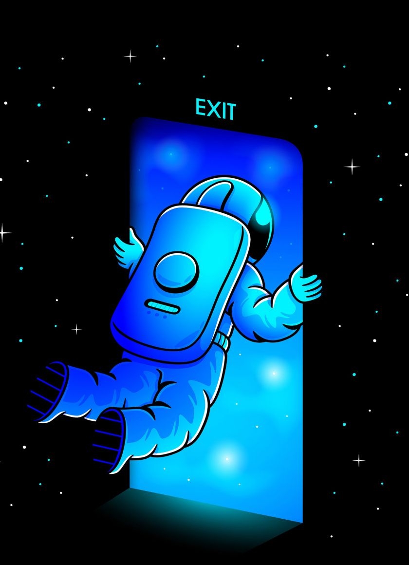 840x1160 Download Exit, astronaut, minimal wallpaper, 840x iPhone iPhone 4S, iPod touch, Phone