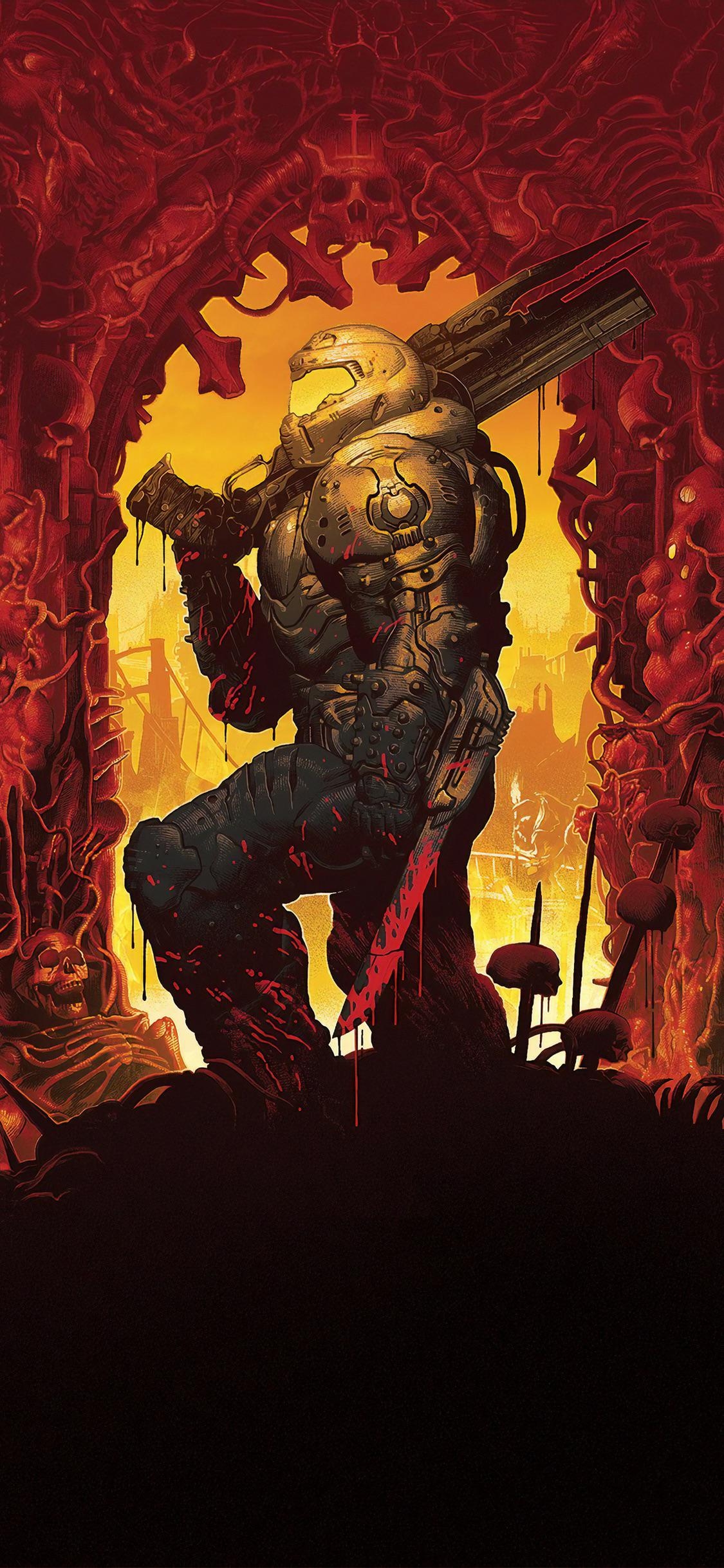 1130x2440 Doom eternal doomslayer wallpaper, Phone