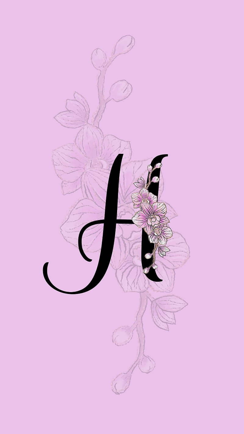 800x1430 Download Letter H Fancy Orchids Wallpaper, Phone