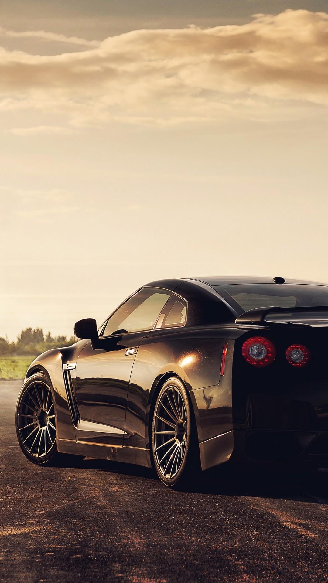 1080x1920 Nissan Gtr Black Car Wallpaper for Desktop and Mobiles iPhone 6 / 6S Plus, Phone