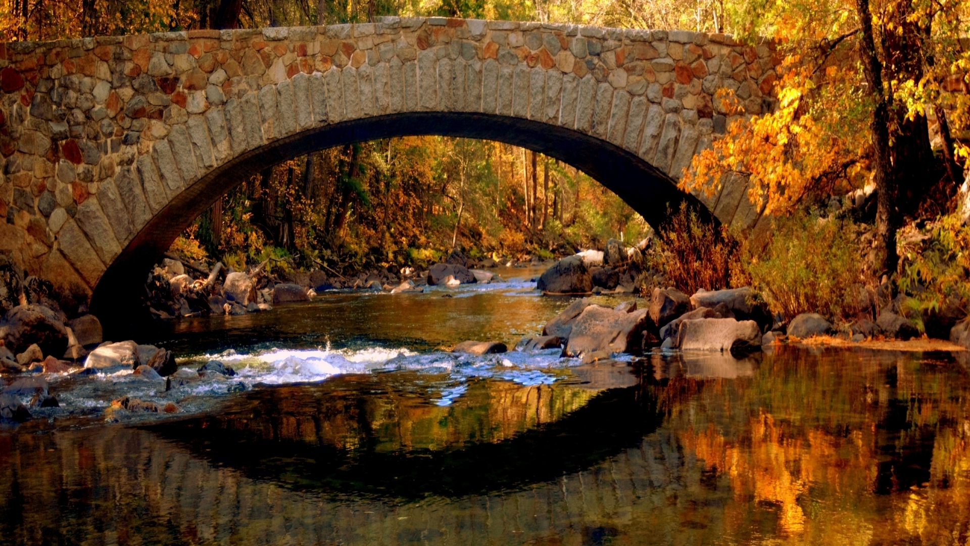 1920x1080 Free download Bild Brcke im Herbst wallpaper and stock, Desktop