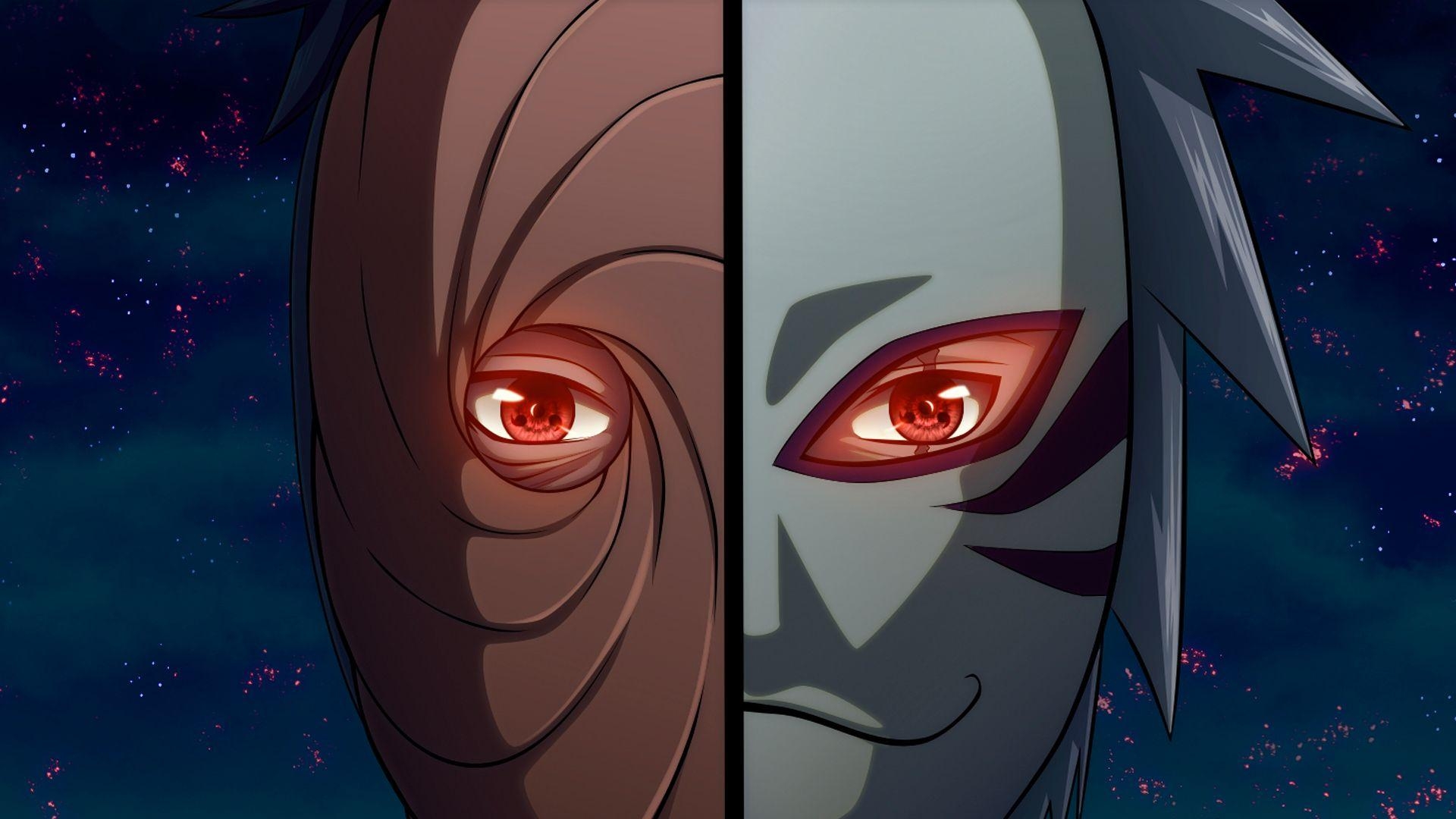 1920x1080 Anbu Mask Sharingan Eyes Kakashi Uchiha Obito Tobi Kyuubii Hd, Desktop