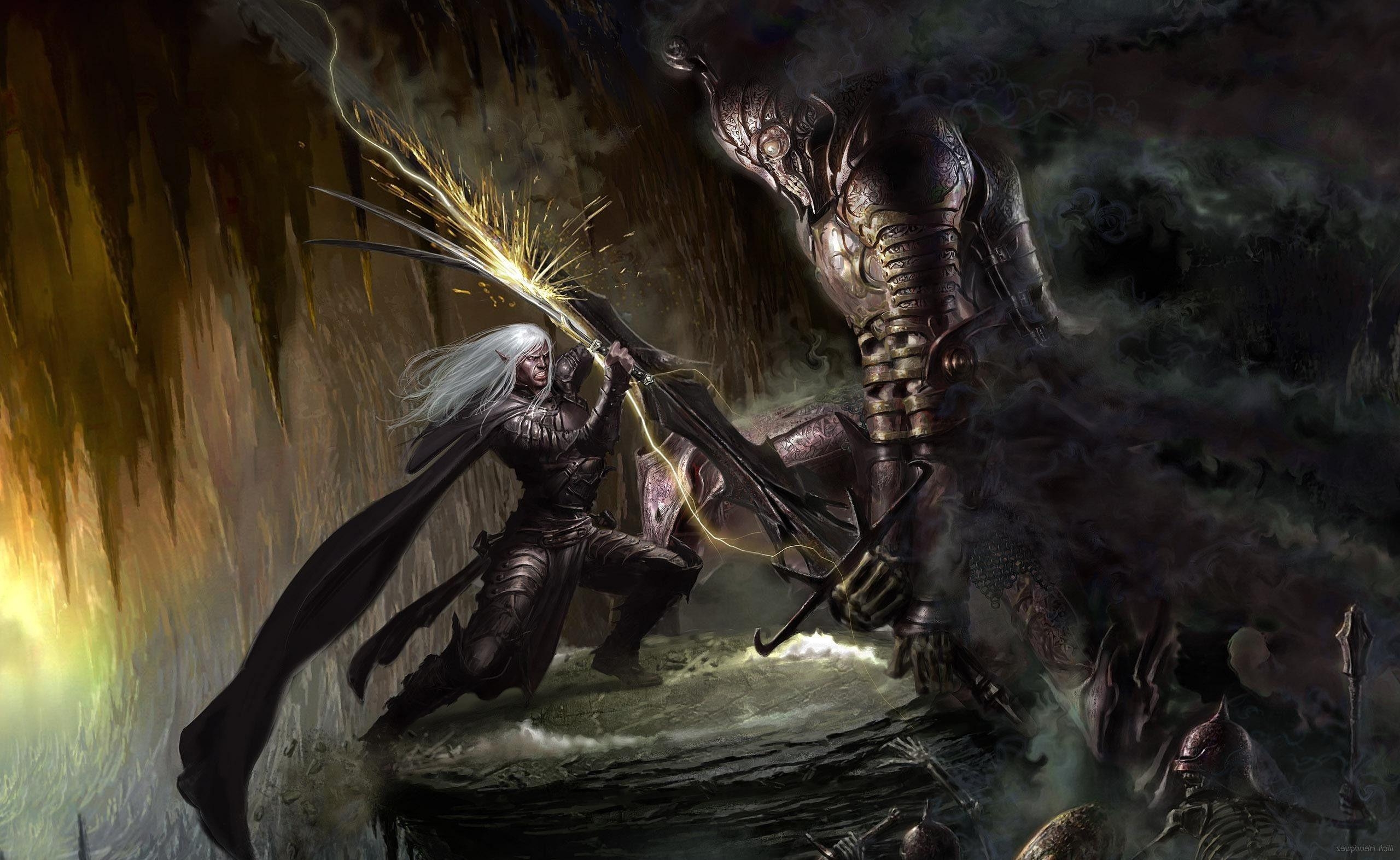 2560x1580 Drizzt DoUrden, Fantasy art, Dungeons & Dragons Wallpaper, Desktop