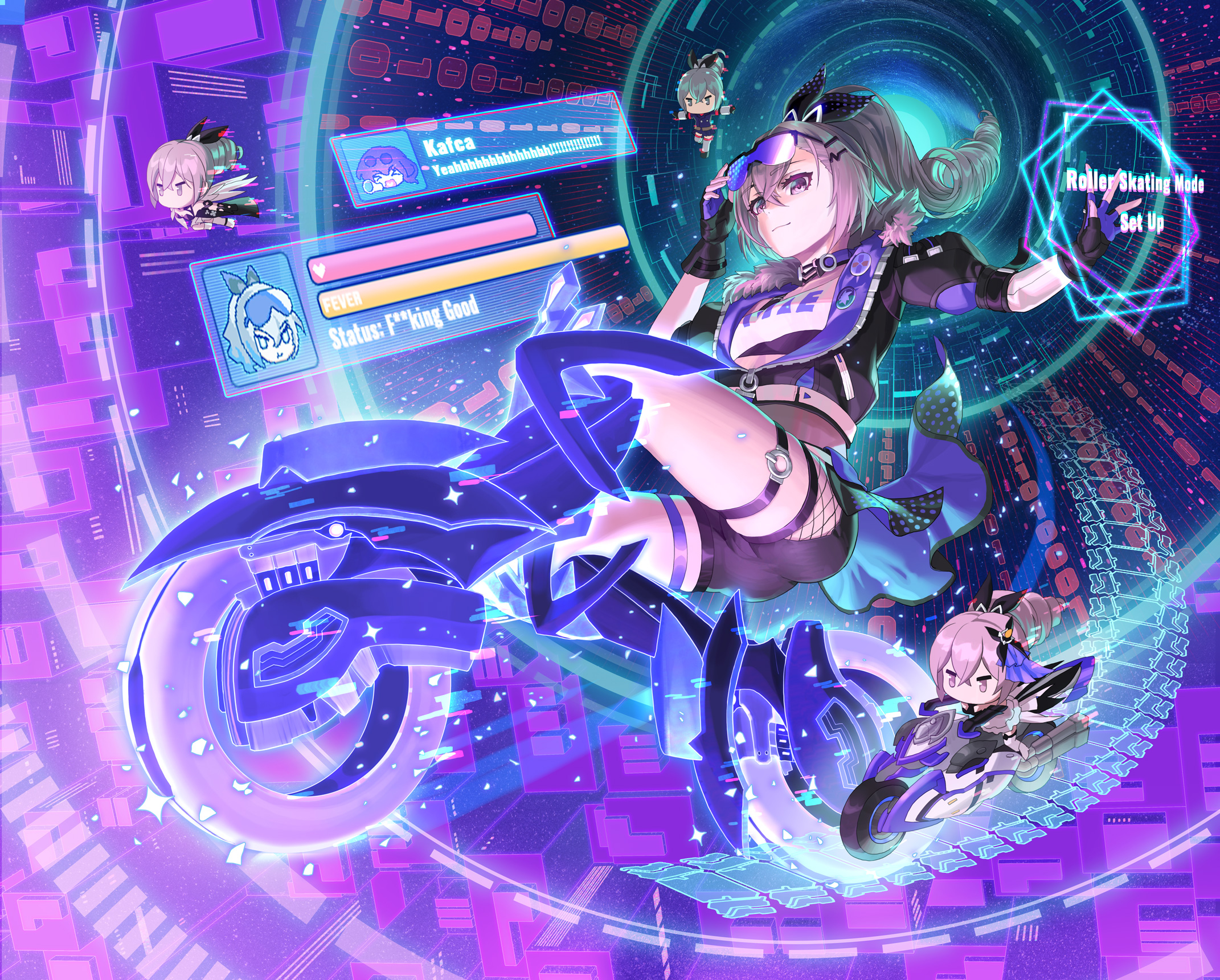 2150x1720 Wallpaper, anime girls, Honkai Star Rail, Silver Wolf Honkai Star Rail, motorcycle, long hair, fingerless gloves, looking at viewer  - 我呆币一枚, Desktop