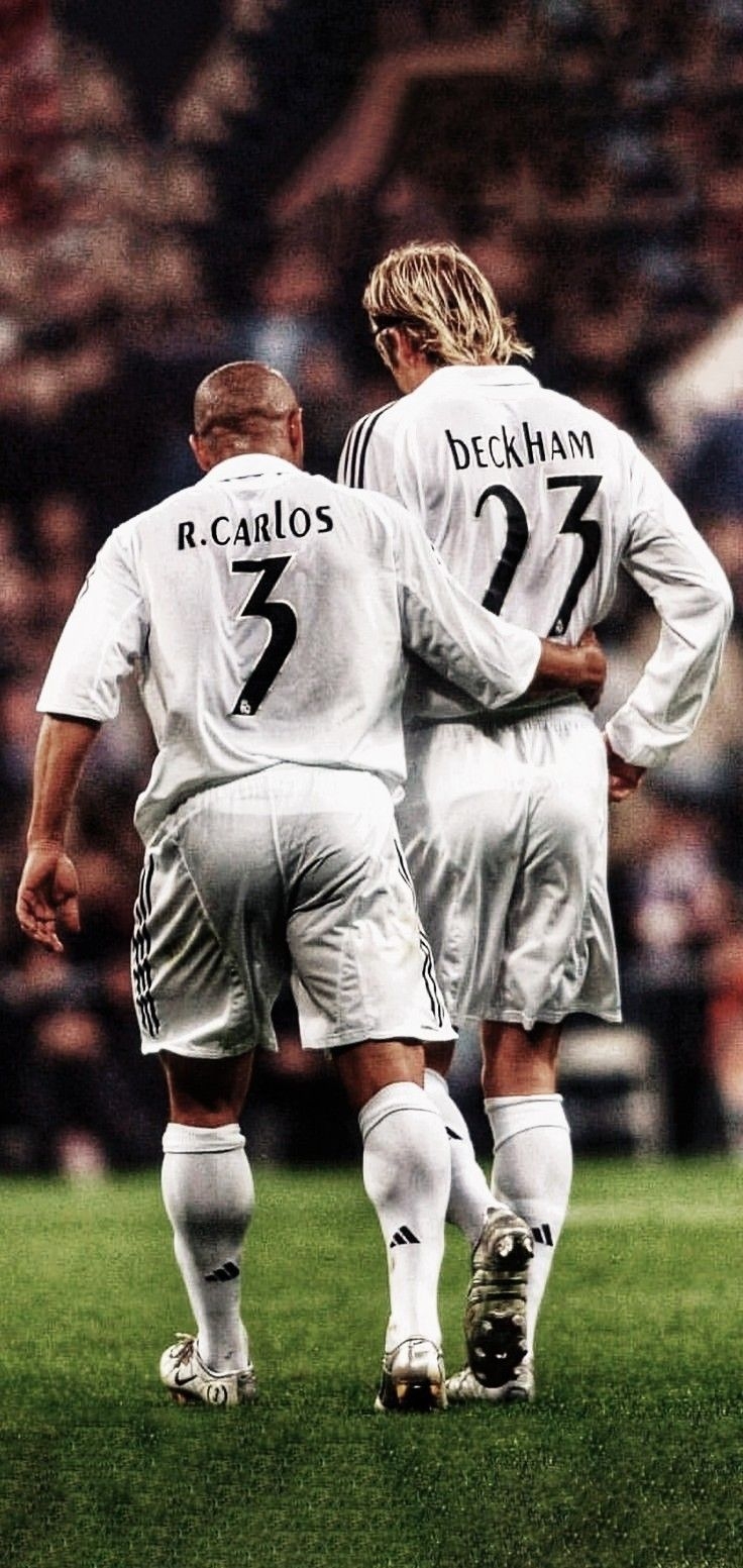 740x1560 Roberto Carlos & David Beckham Real Madrid en 2020. Leyendas de, Phone