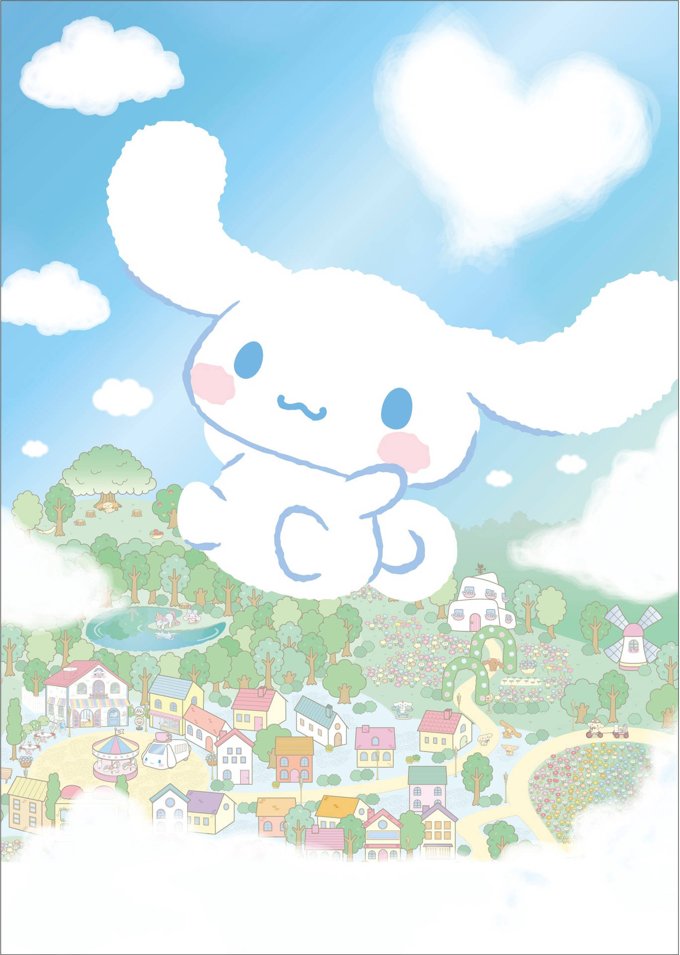 1370x1920 Flying Cinnamoroll Art Wallpaper, Phone