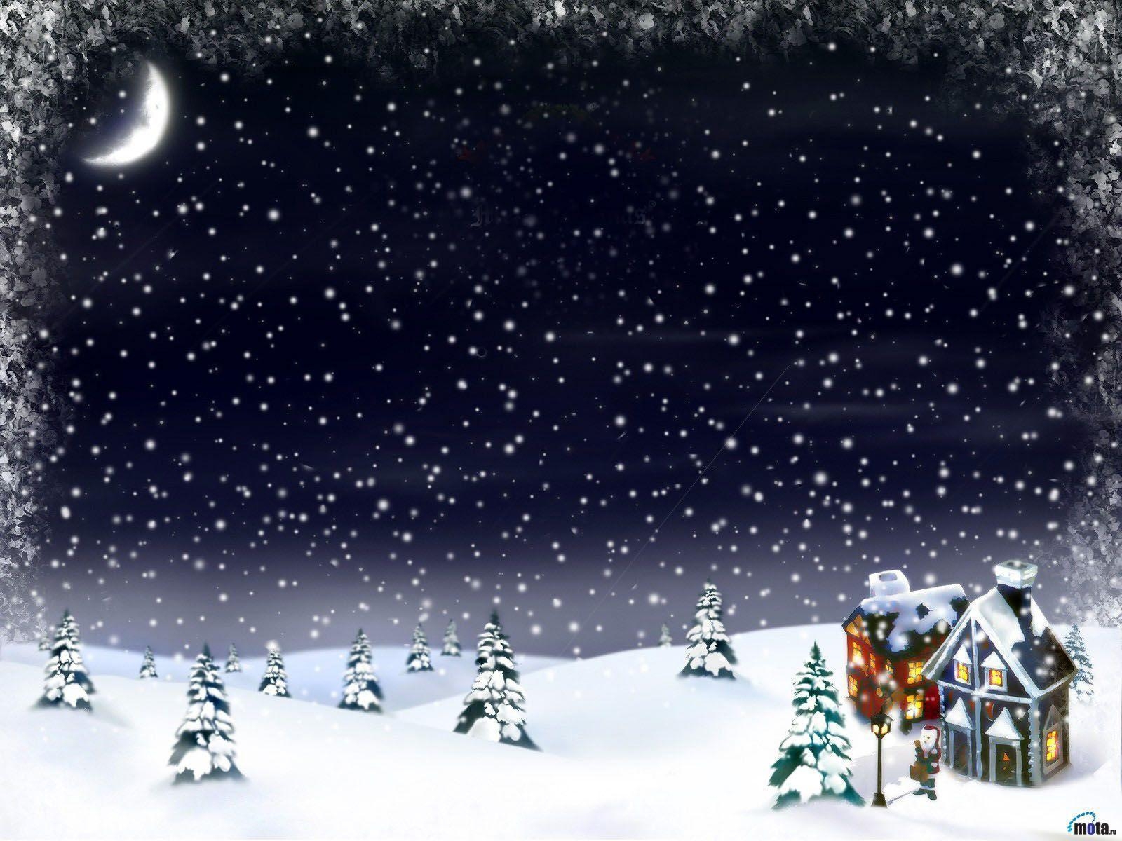 1600x1200 Snowy Christmas Landscape, Desktop