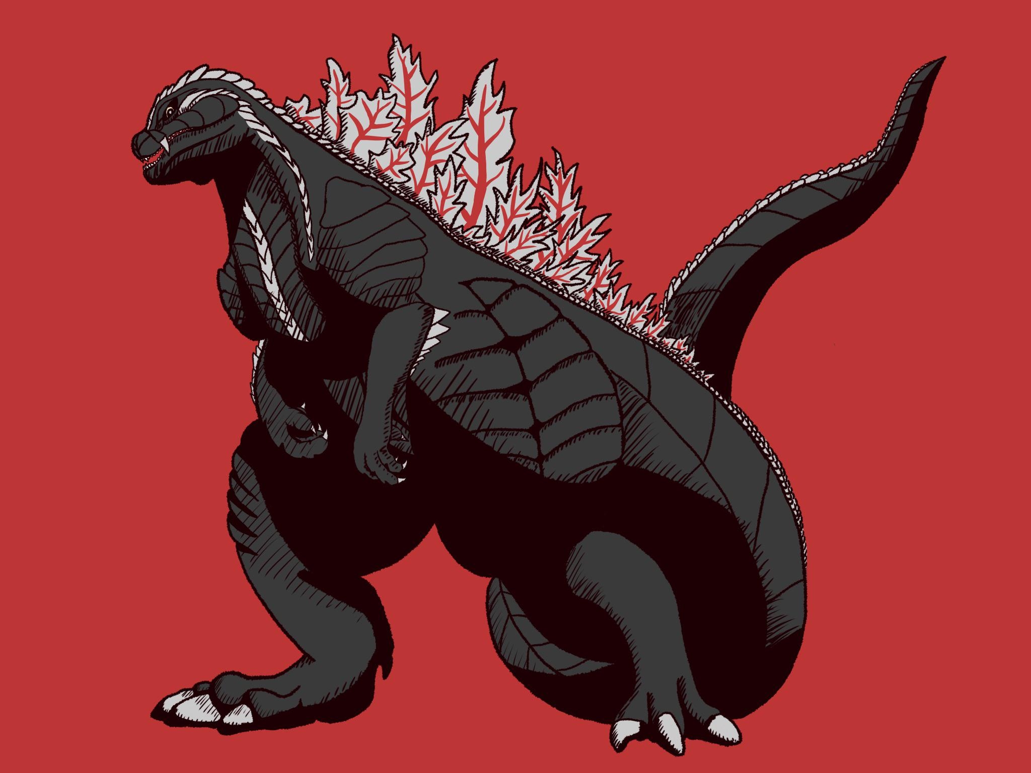 2050x1540 Learning to draw digitally, what do you think of my Godzilla Ultima?, Desktop