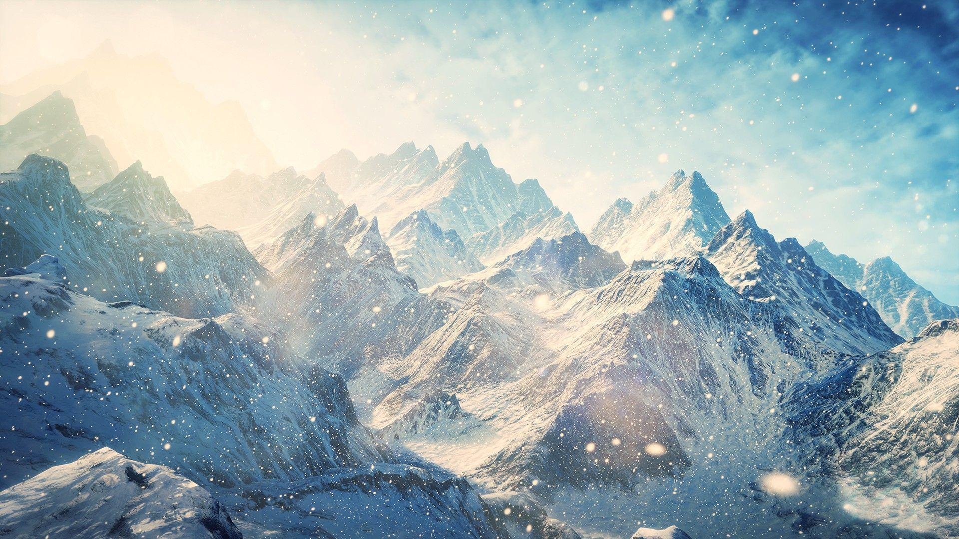 1920x1080 Snowy Mountain Peaks Wallpaper Wide or HD, Desktop