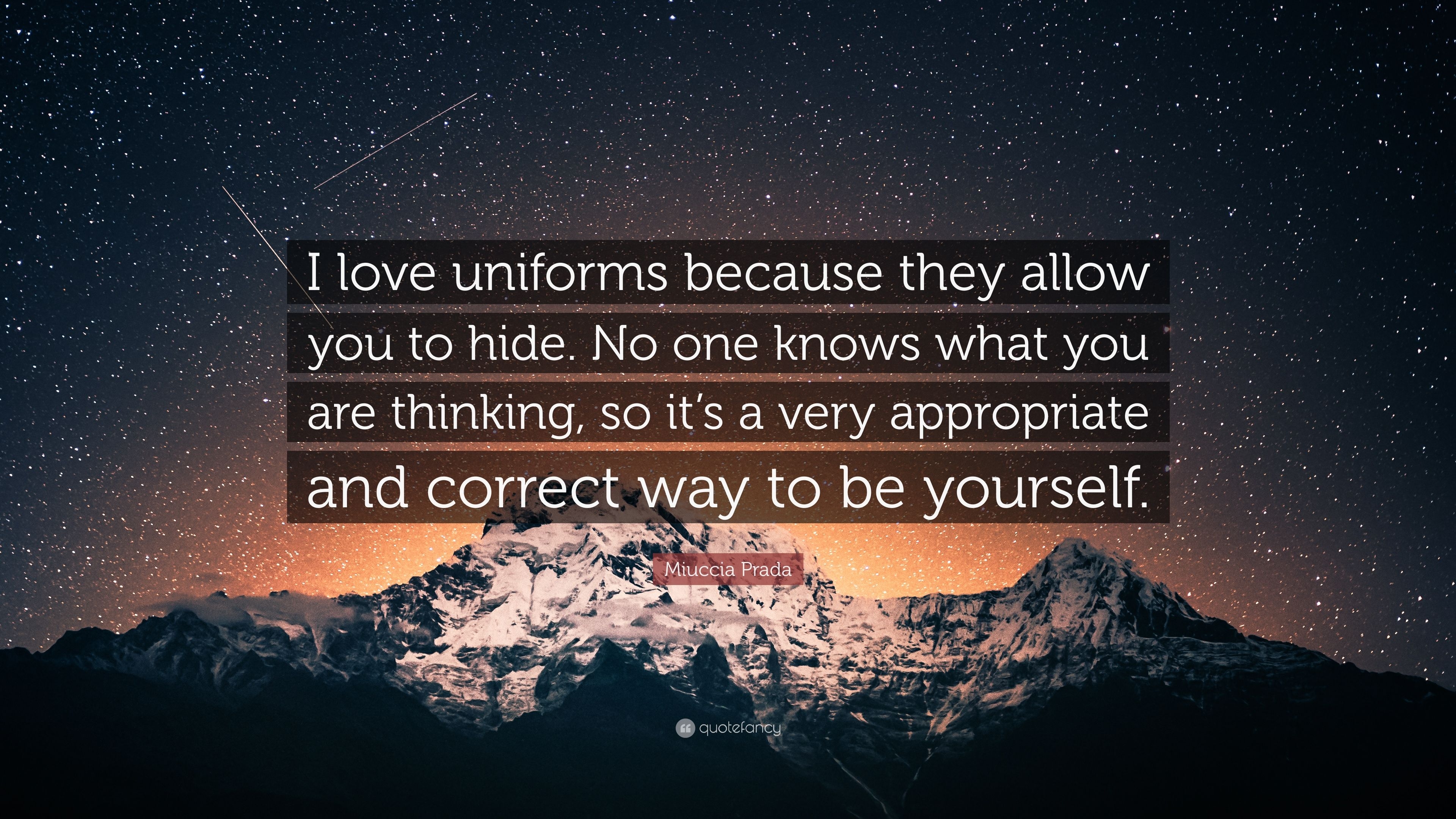 3840x2160 Miuccia Prada Quote: “I love uniforms because they allow you to hide, Desktop