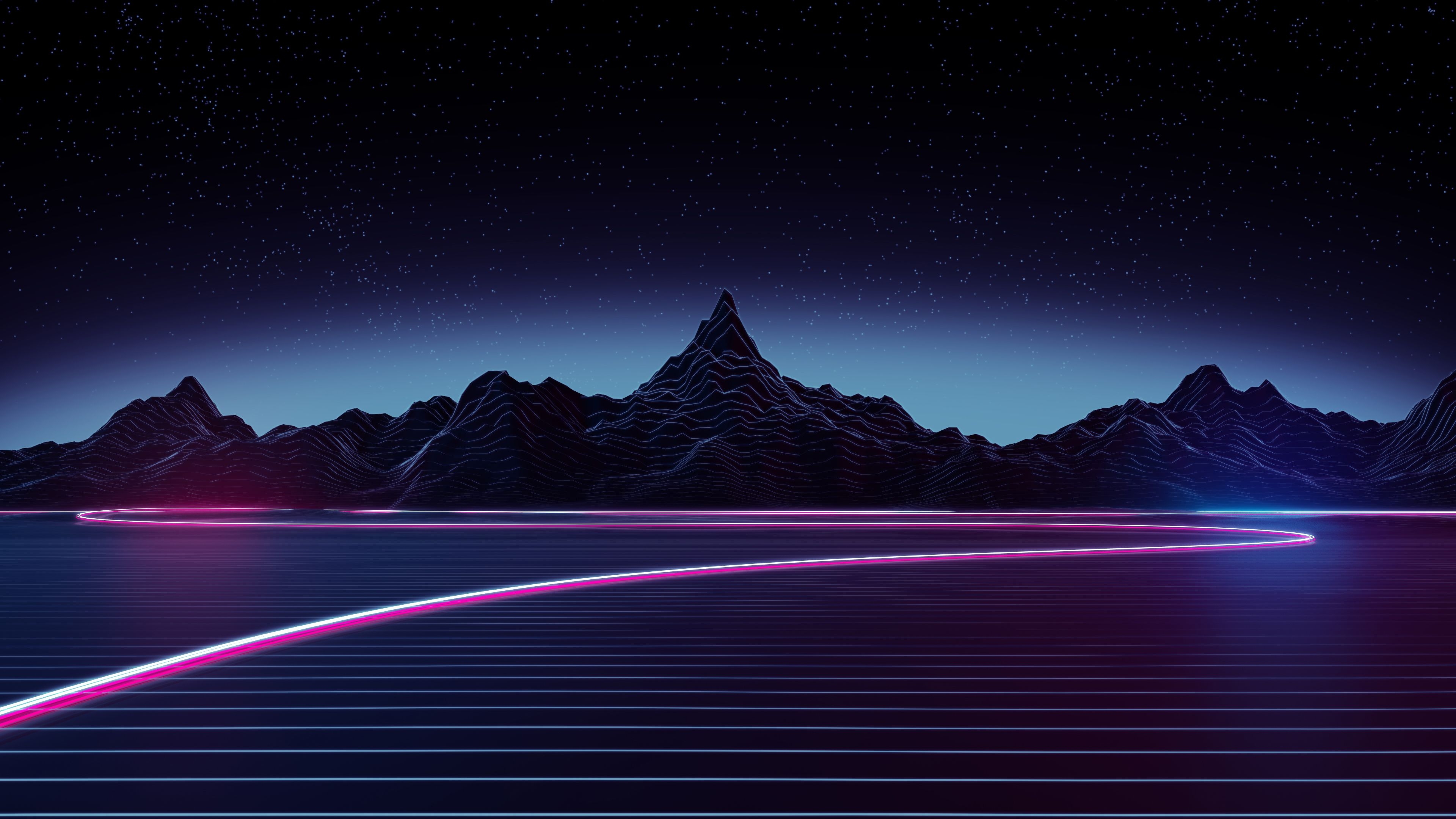 3840x2160 Highway Retrowave 4k iPad Air HD 4k Wallpaper, Image, Desktop