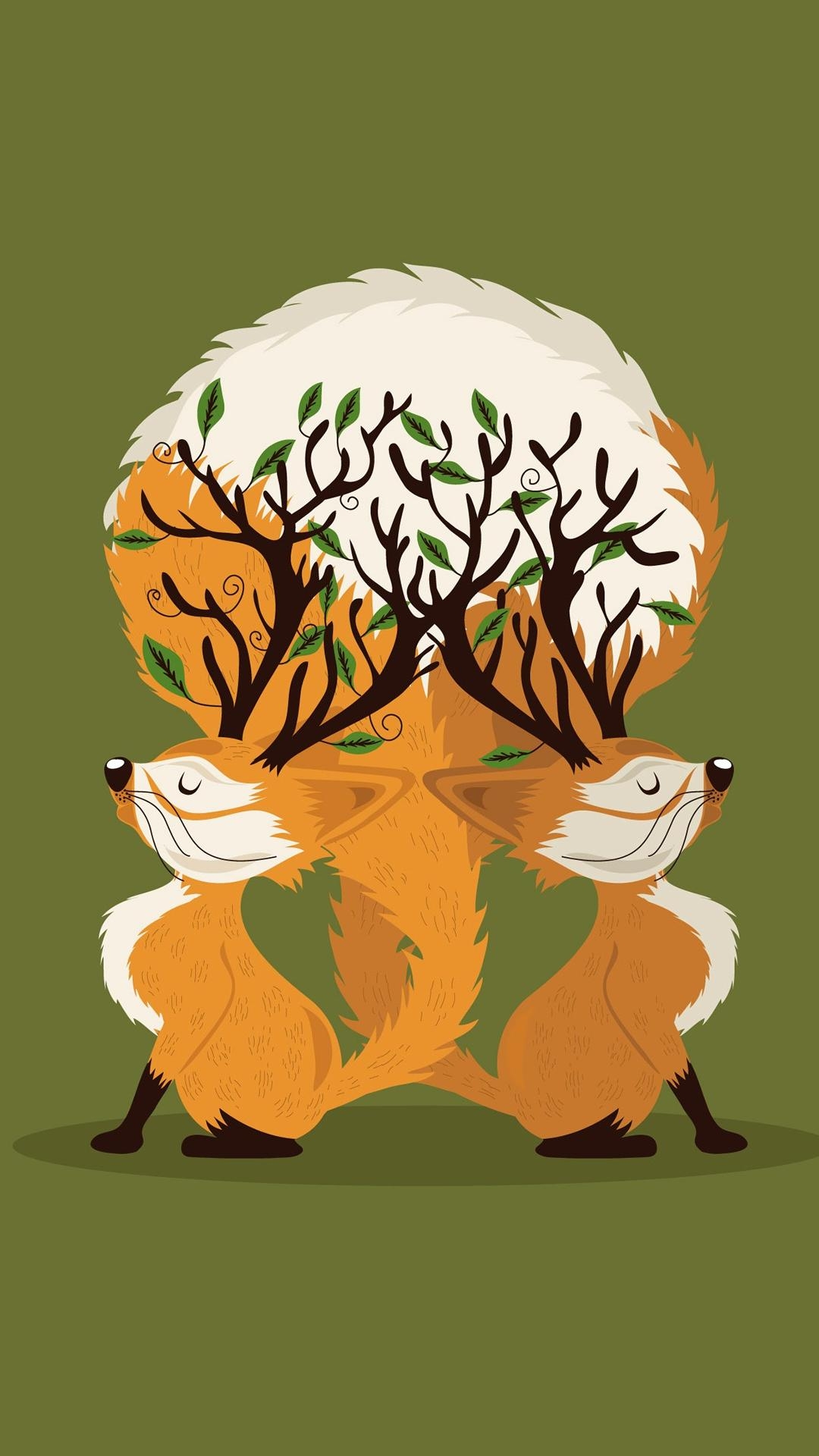 1080x1920 Fox Tree iPhone 8 Wallpaper Free Download, Phone