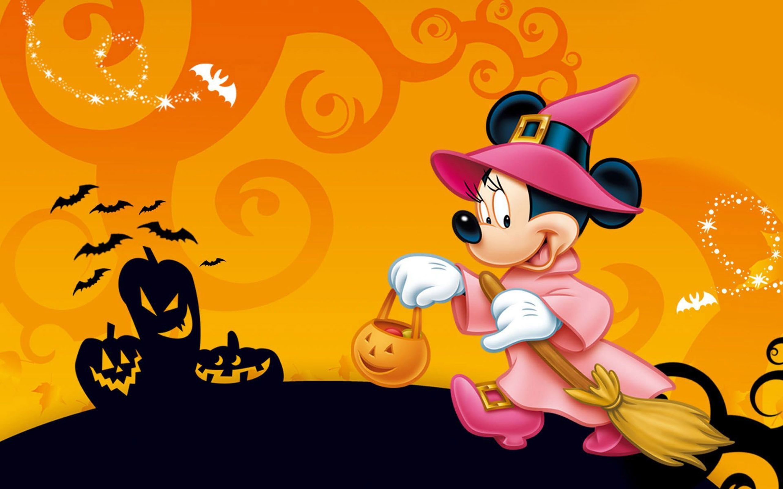 2560x1600 Mickey Mouse Halloween Pumpkin Lantern Celebration HD Wallpaper, Desktop