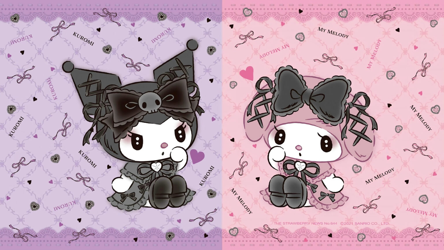 1540x870 Cute Kuromi & My Melody Gothic Lolita Wallpaper For Desktop & Mobile, Desktop