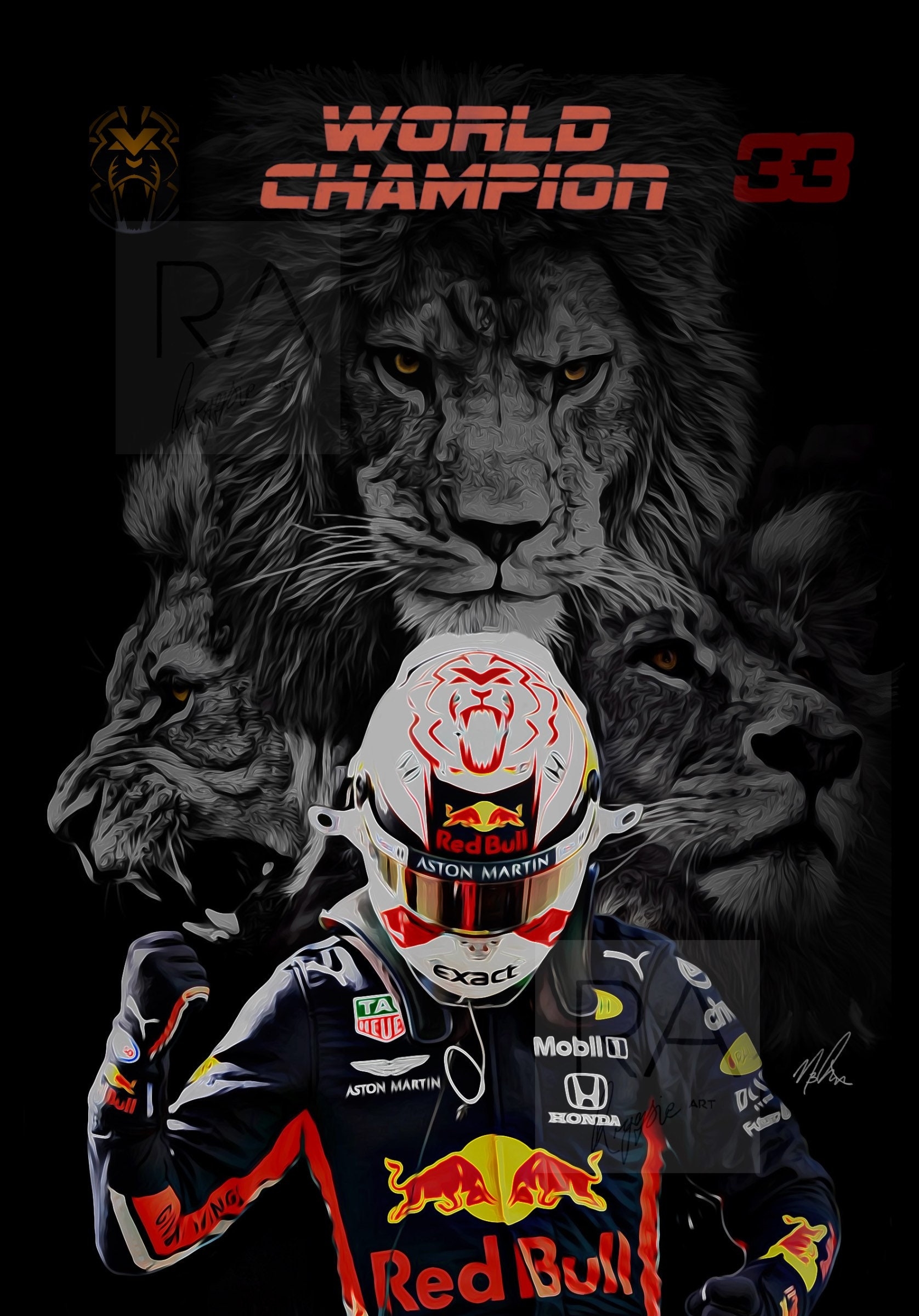 1680x2400 Max Verstappen Poster World Champion 2021 Red Bull F1, Phone