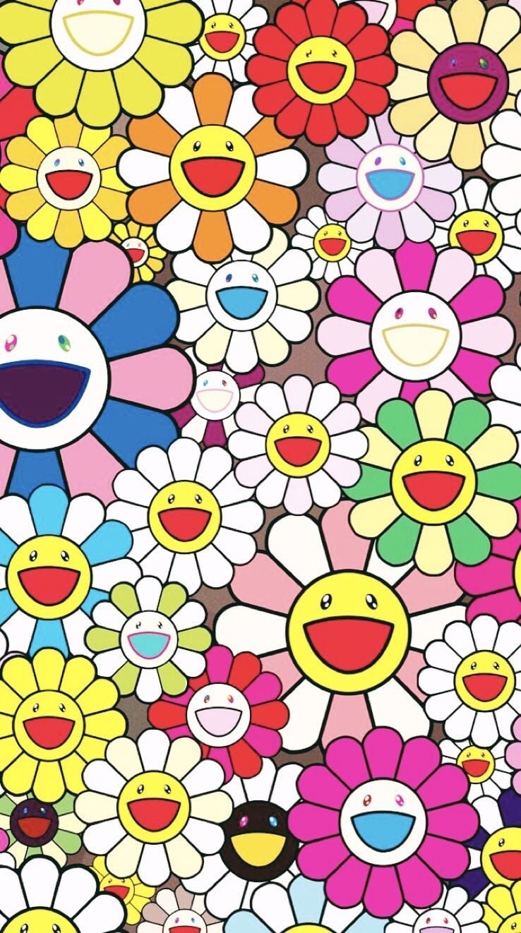 740x1330 Murakami. Murakami flower, Takashi murakami art, Flower wallpaper, Phone