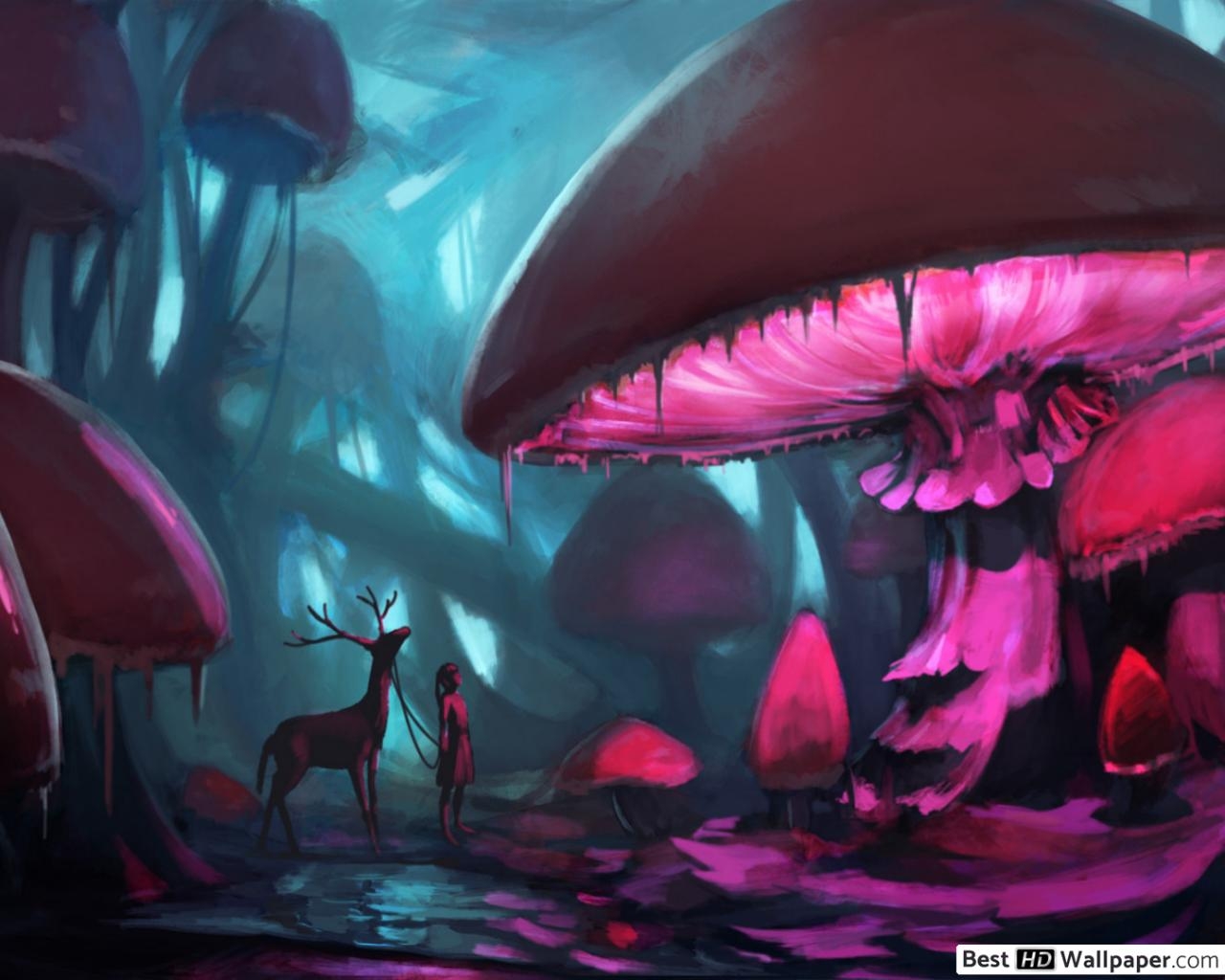 1280x1030 Mushroom Forest HD wallpaper download, Desktop