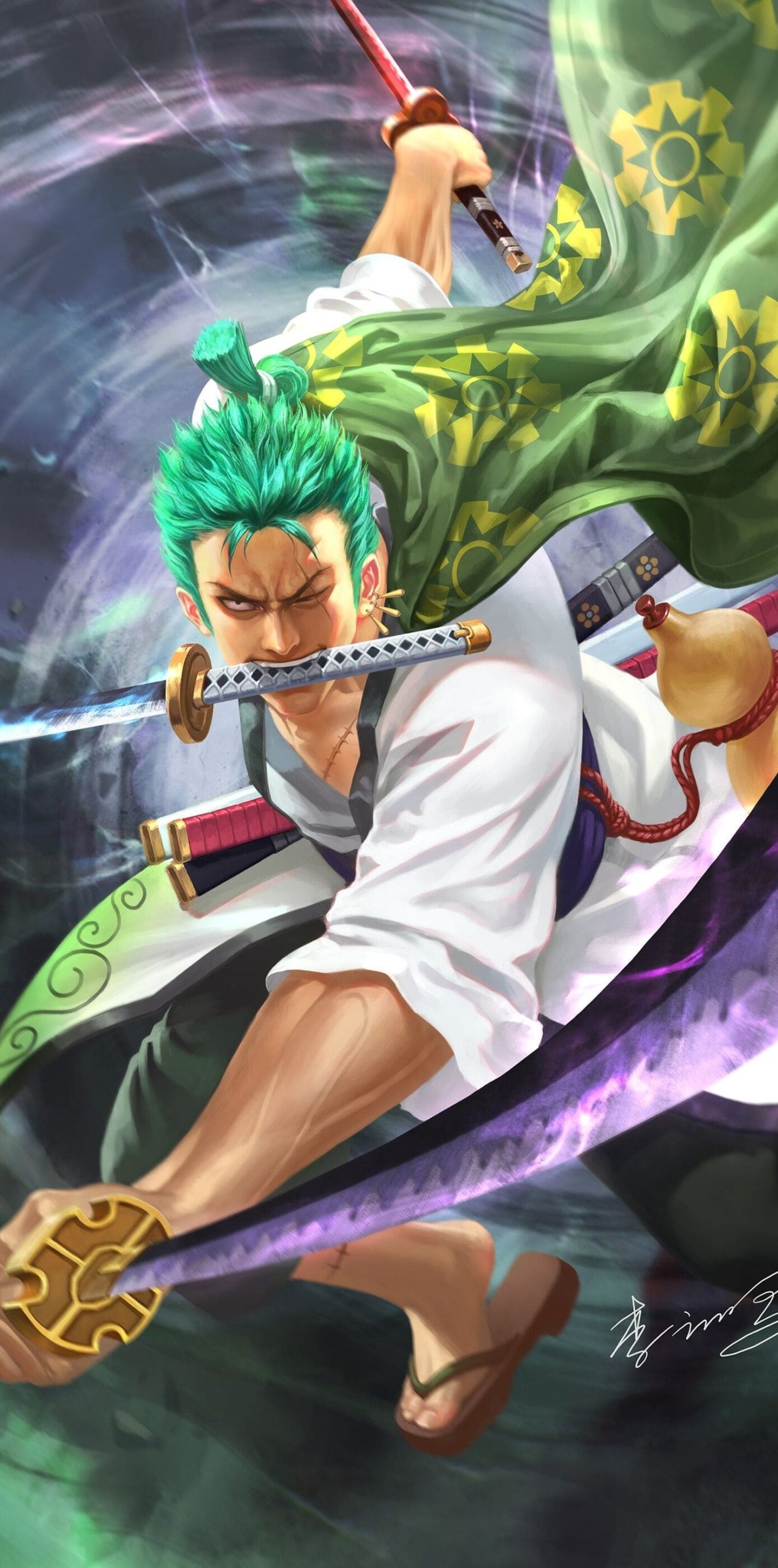 1270x2560 Roronoa Zoro Wallpaper, Phone