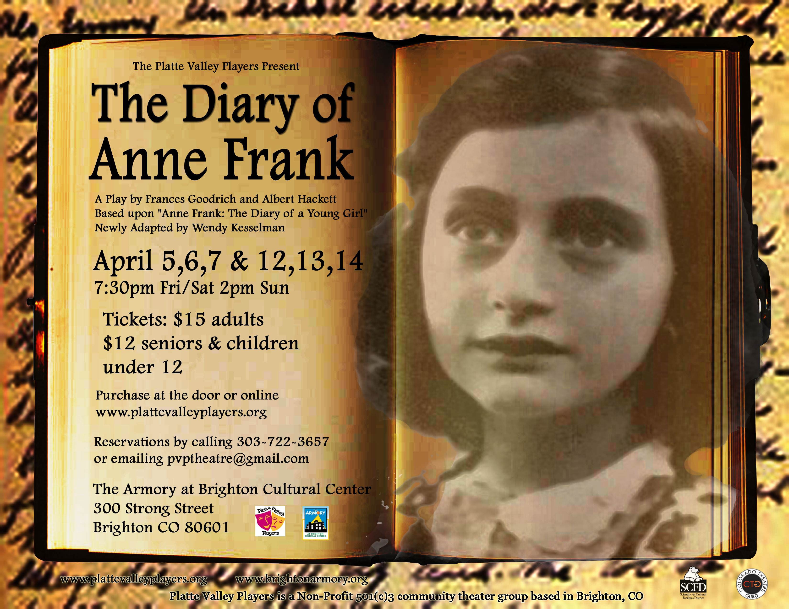 3300x2550 The Diary of Anne Frank. Platte Valley Players, Desktop